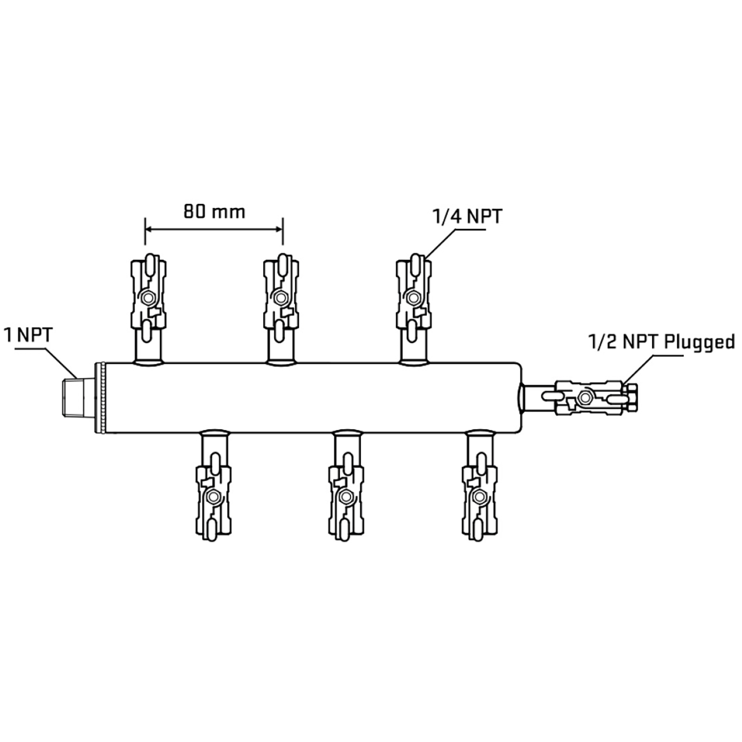 M5F1A020910 Manifolds Stainless Steel Double Sided