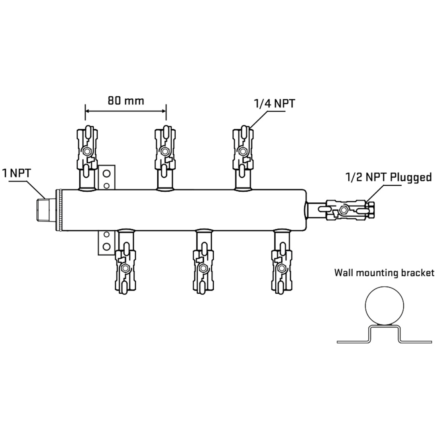 M5F1A020912 Manifolds Stainless Steel Double Sided