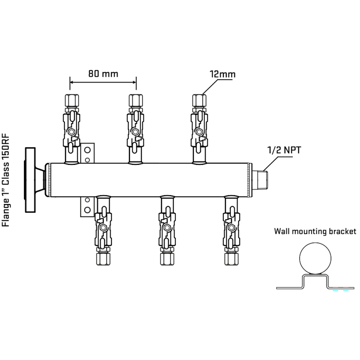 M5F1A030132 Manifolds Stainless Steel Double Sided