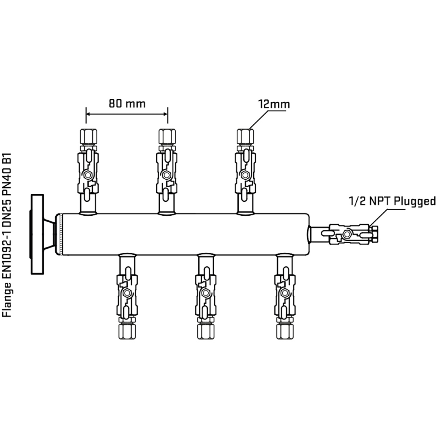 M5F1A030310 Manifolds Stainless Steel Double Sided