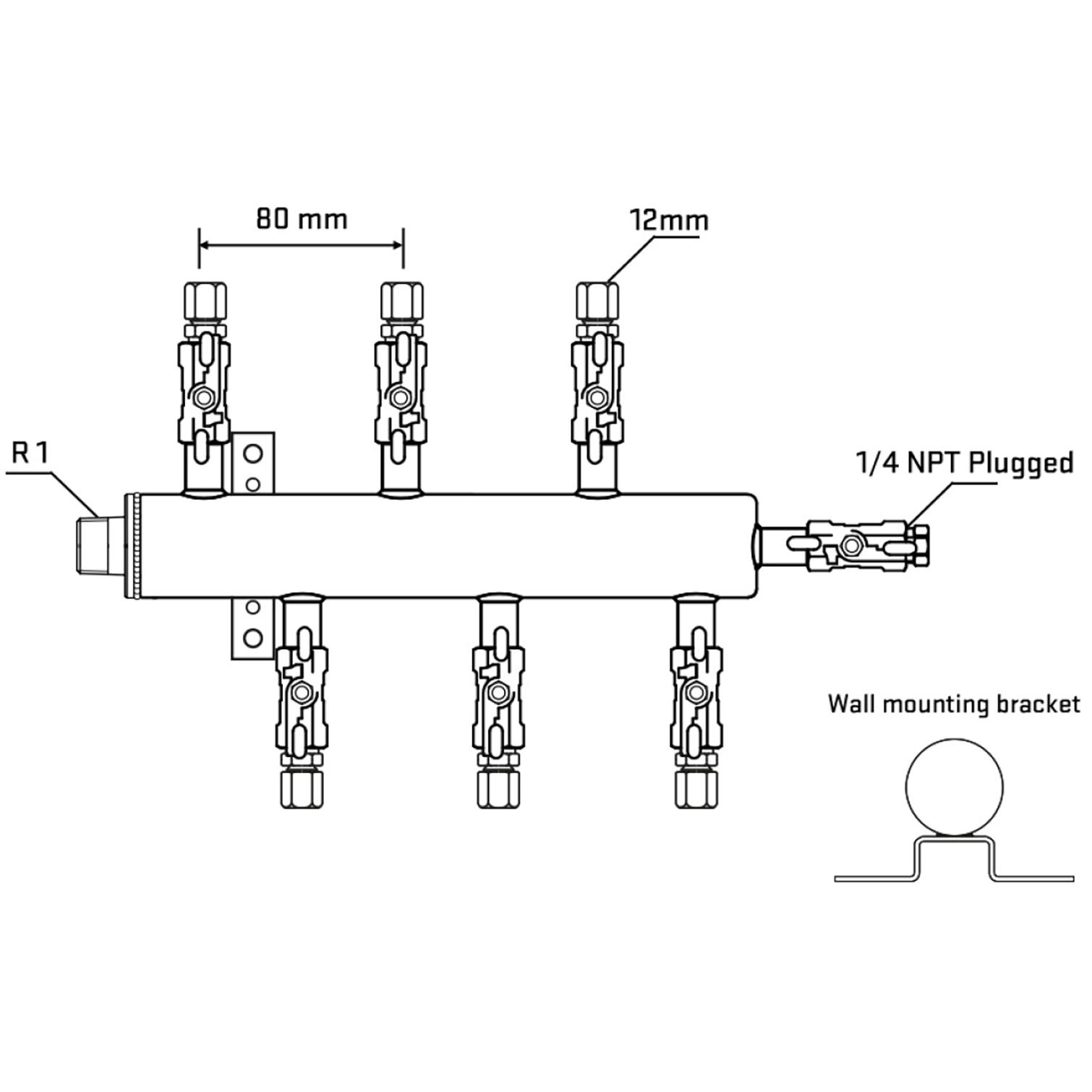 M5F1A030522 Manifolds Stainless Steel Double Sided