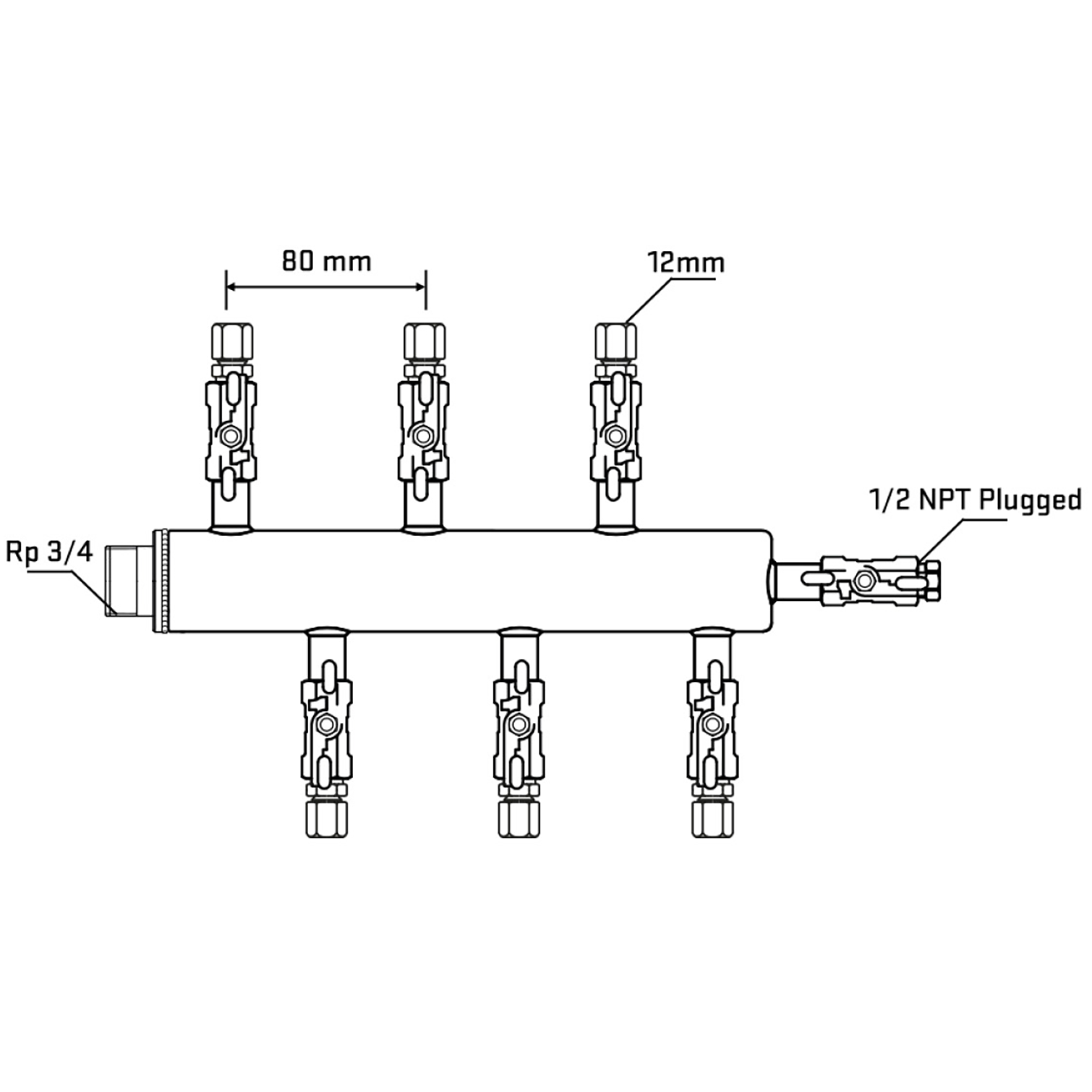 M5F1A030610 Manifolds Stainless Steel Double Sided
