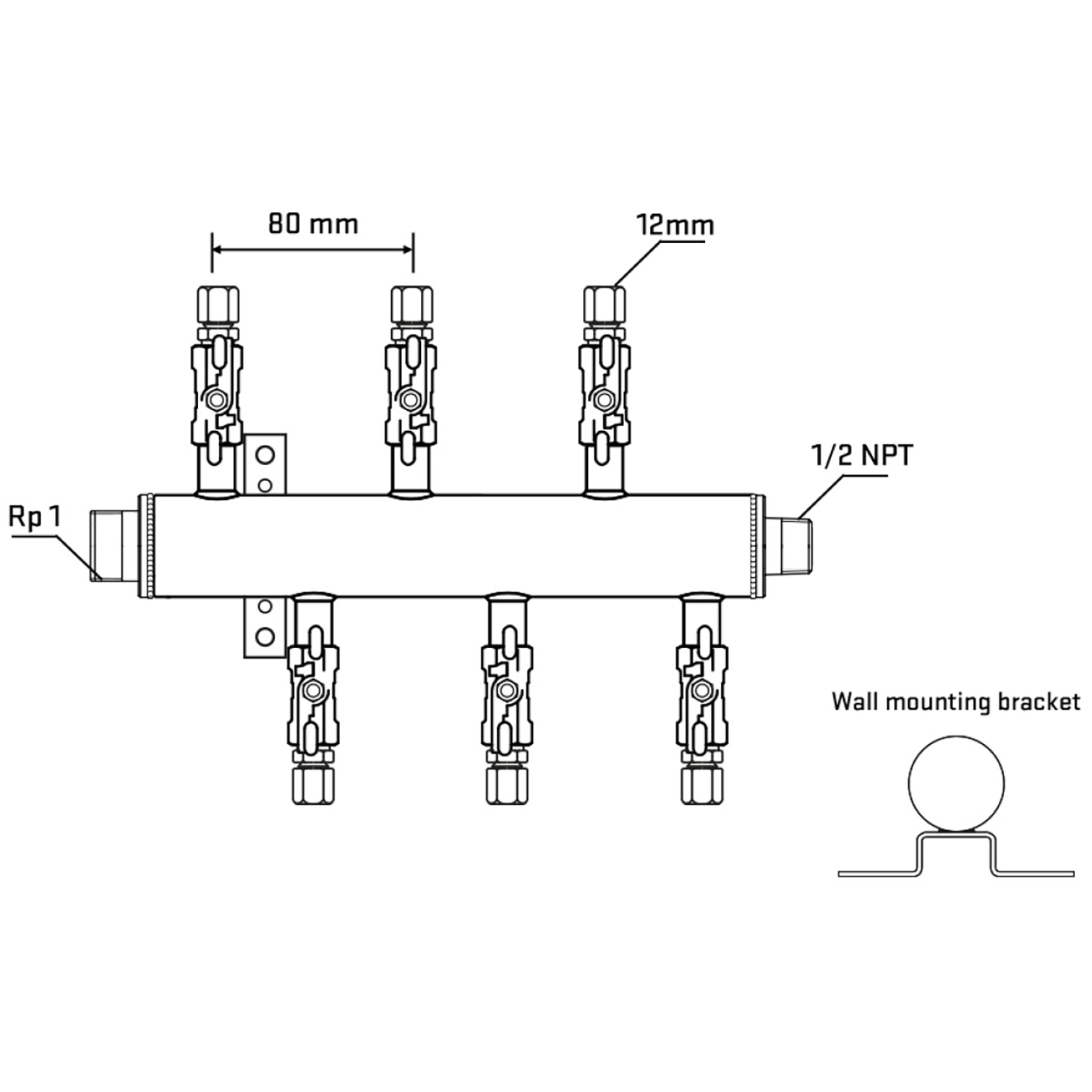 M5F1A030732 Manifolds Stainless Steel Double Sided
