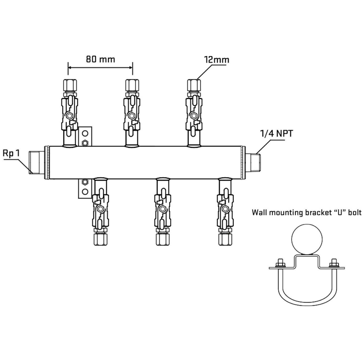 M5F1A030741 Manifolds Stainless Steel Double Sided