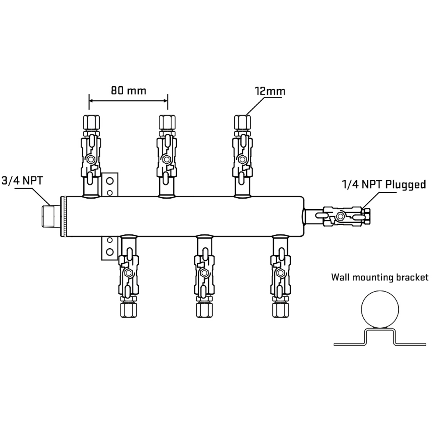 M5F1A030822 Manifolds Stainless Steel Double Sided