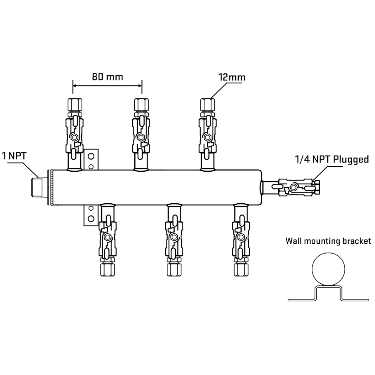 M5F1A030922 Manifolds Stainless Steel Double Sided