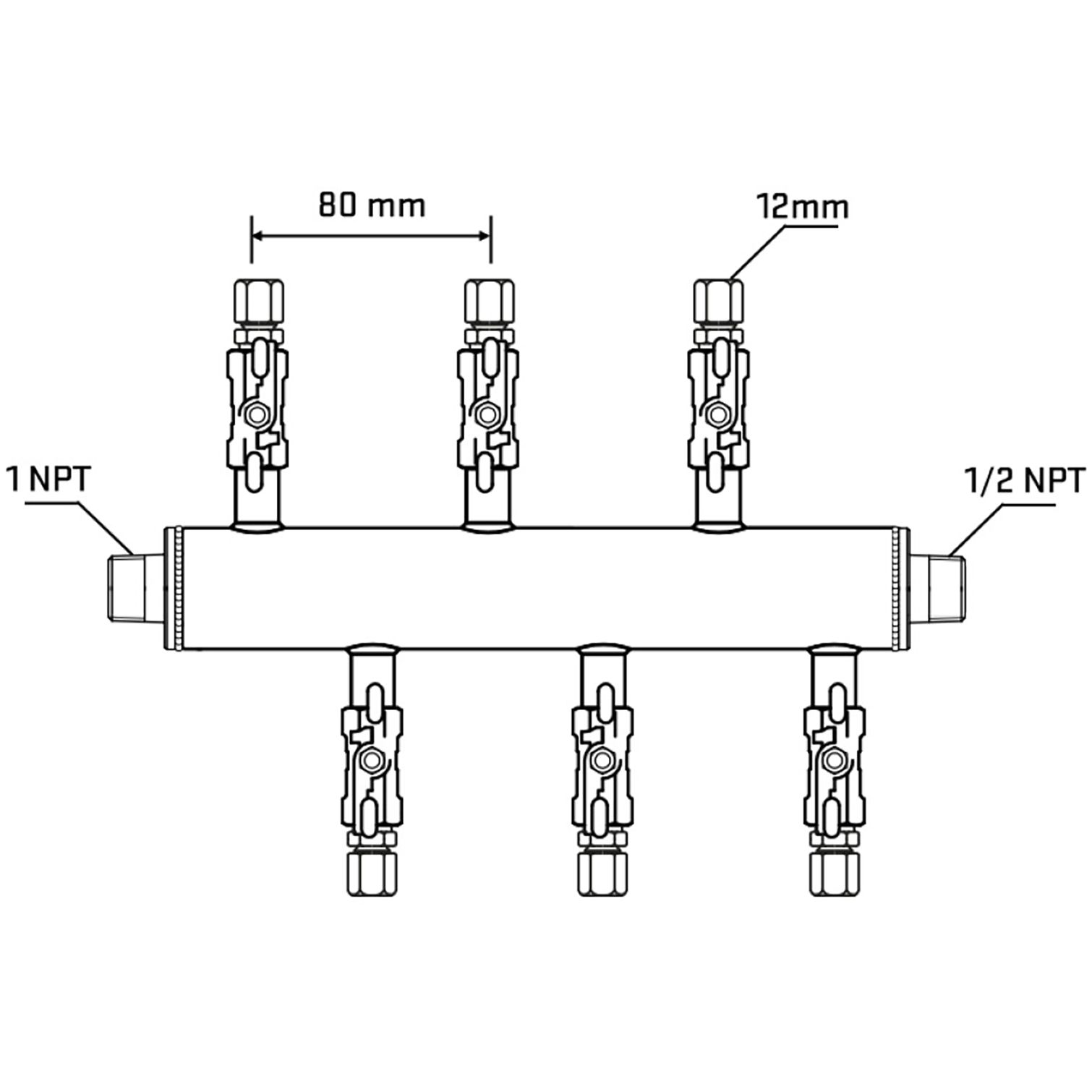 M5F1A030930 Manifolds Stainless Steel Double Sided