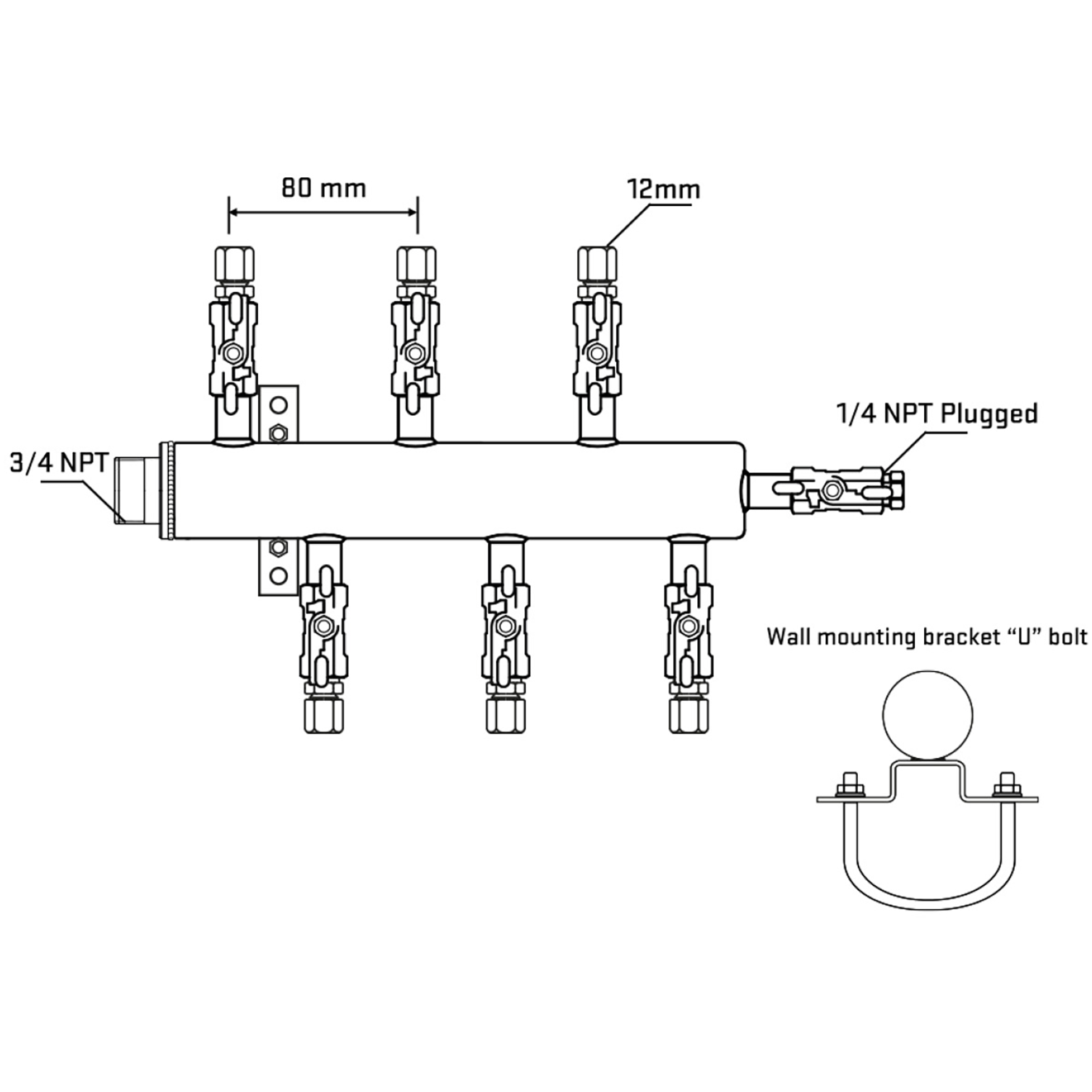 M5F1A031021 Manifolds Stainless Steel Double Sided