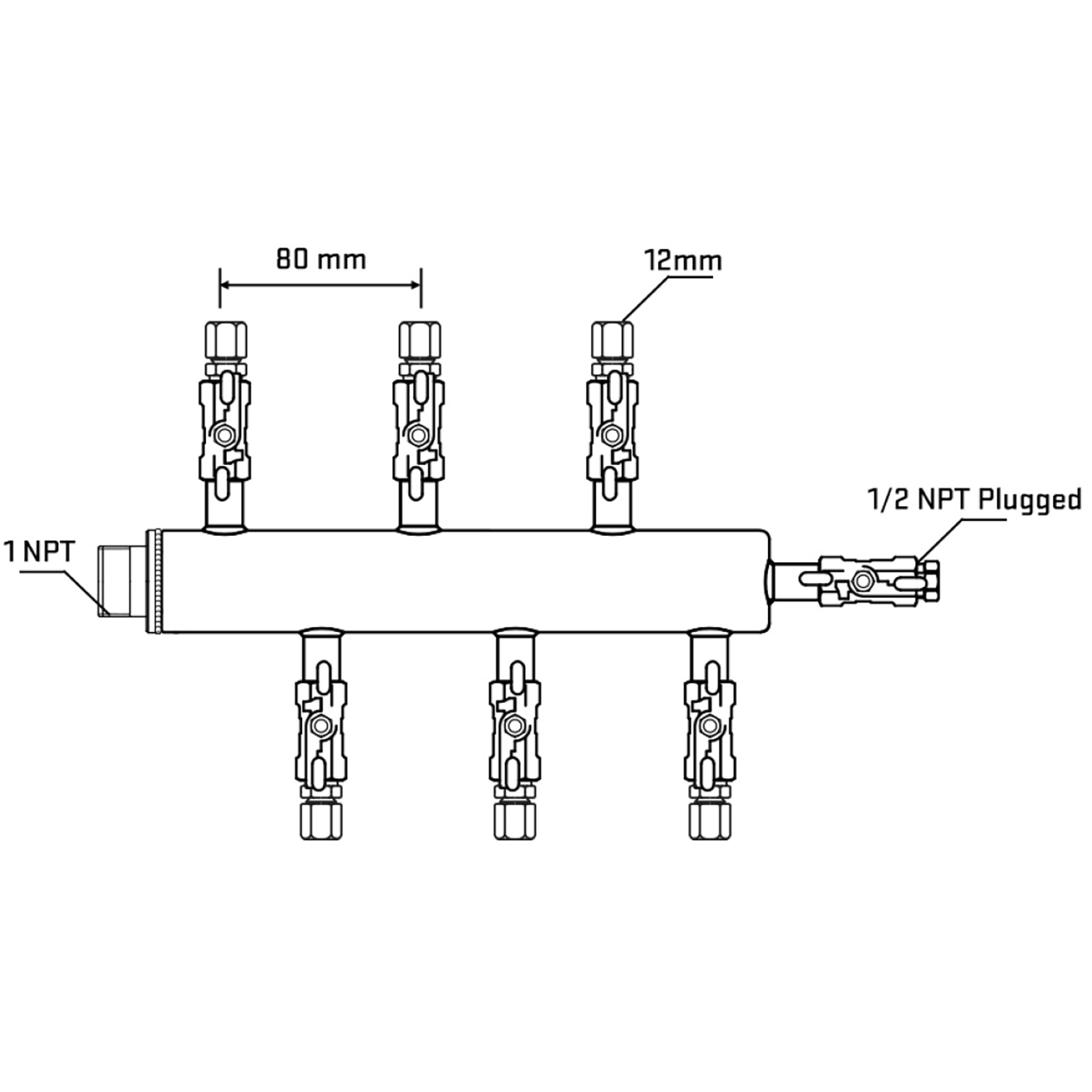 M5F1A031110 Manifolds Stainless Steel Double Sided
