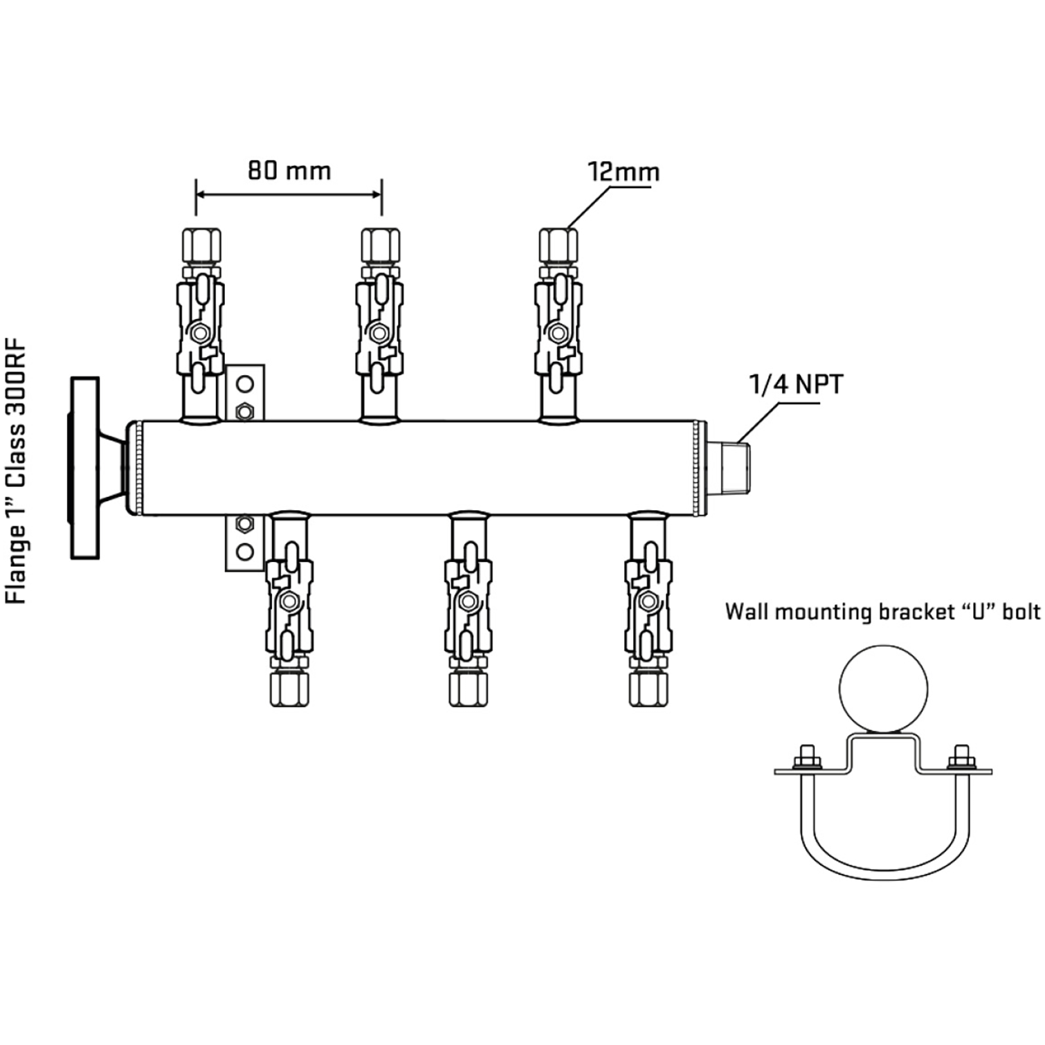 M5F1A040241 Manifolds Stainless Steel Double Sided