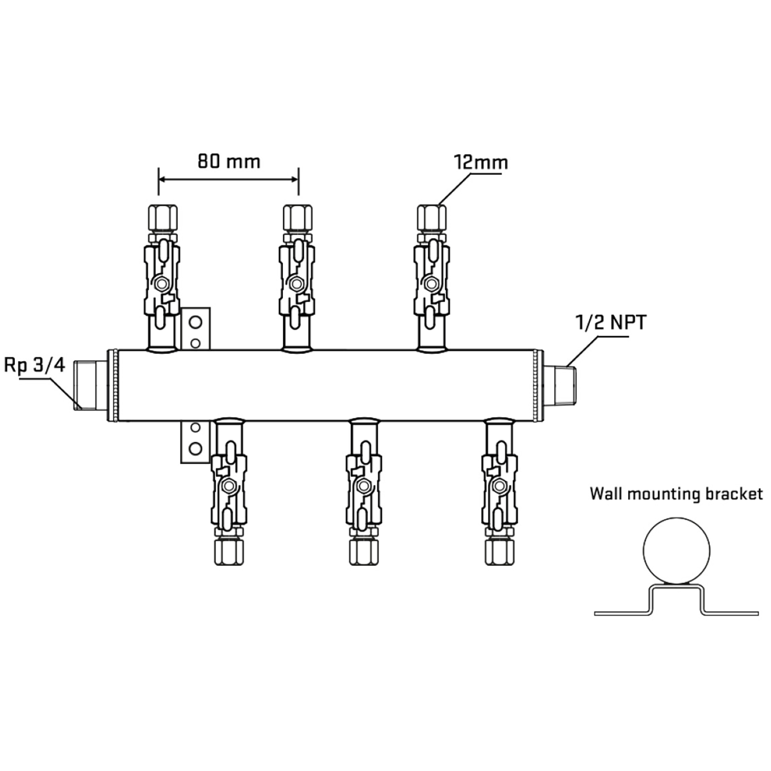 M5F1A040632 Manifolds Stainless Steel Double Sided