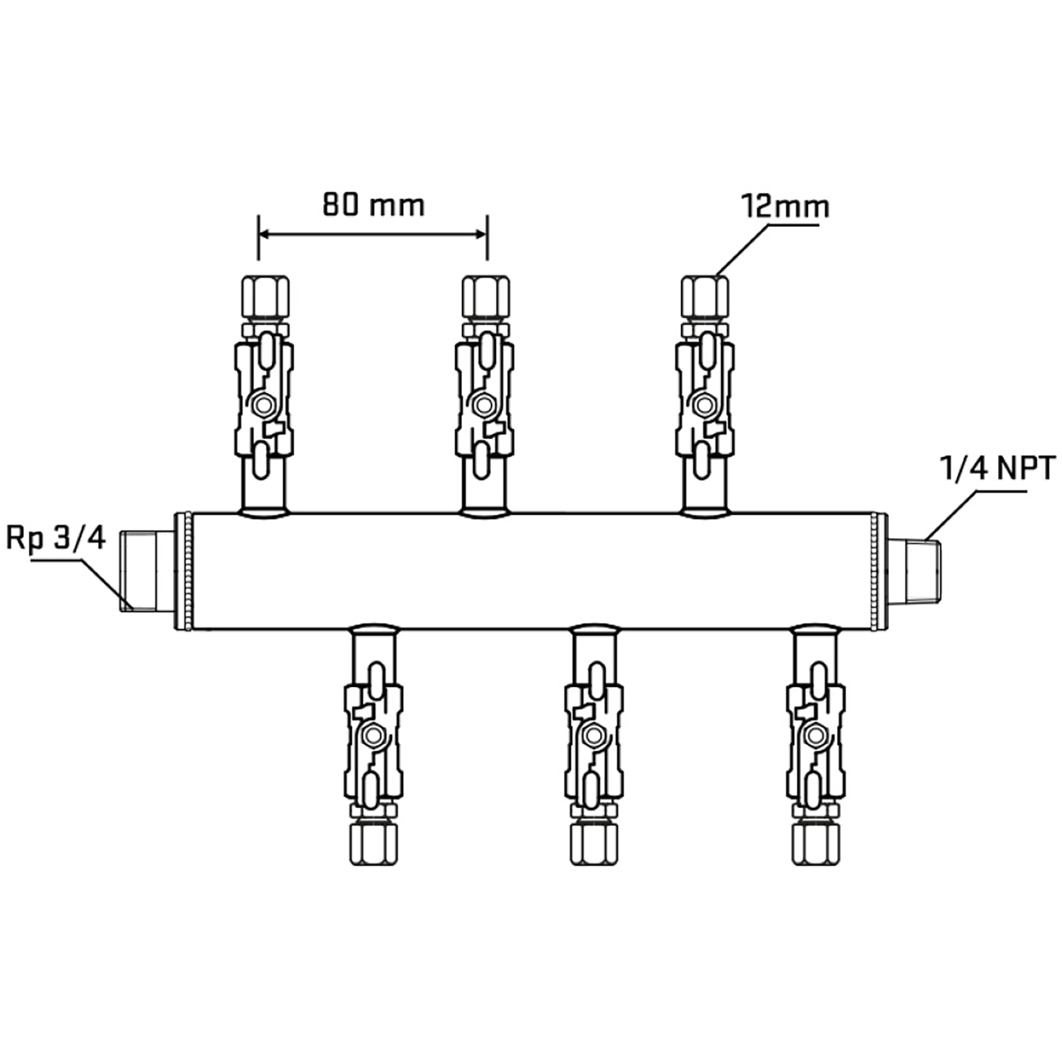 M5F1A040640 Manifolds Stainless Steel Double Sided