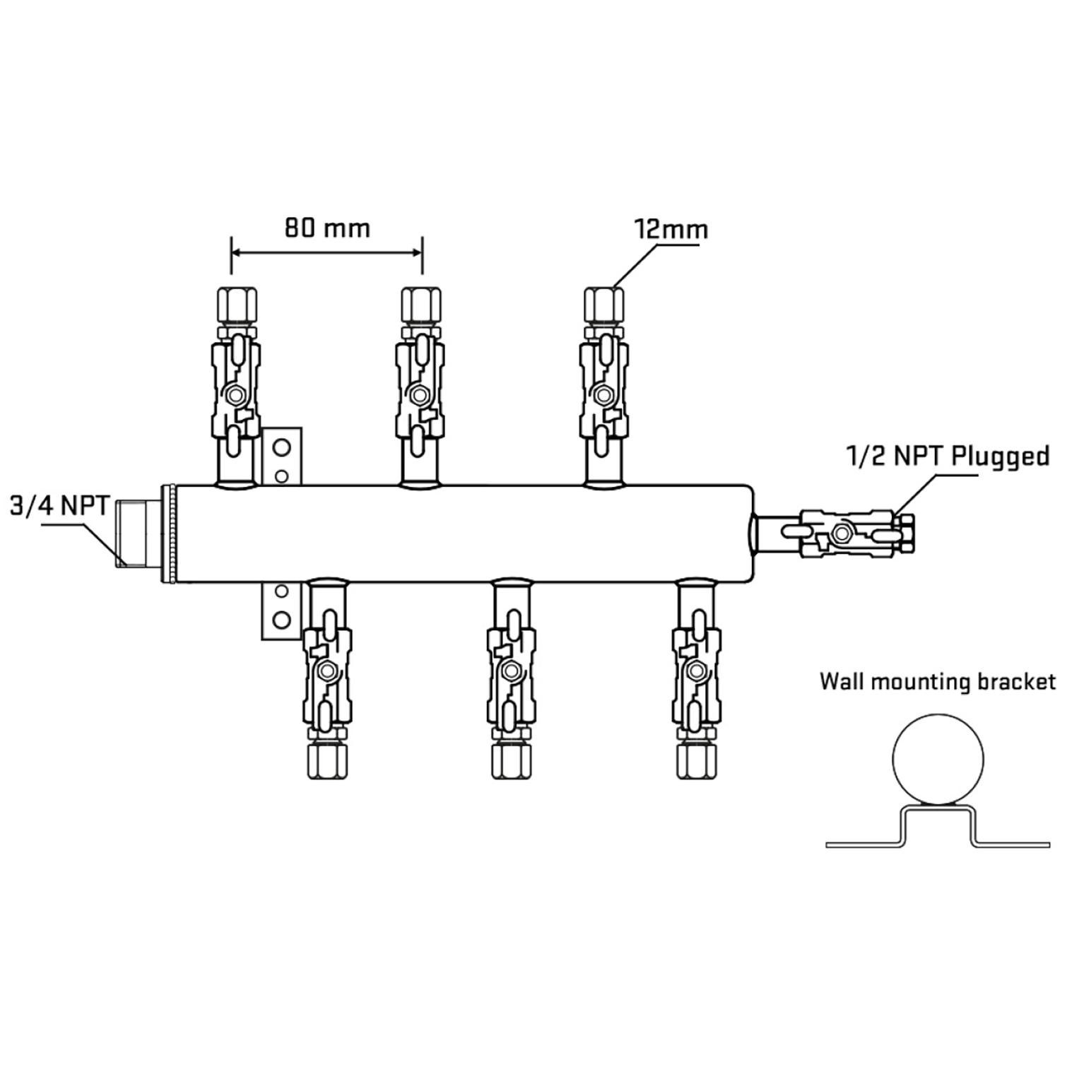 M5F1A041012 Manifolds Stainless Steel Double Sided