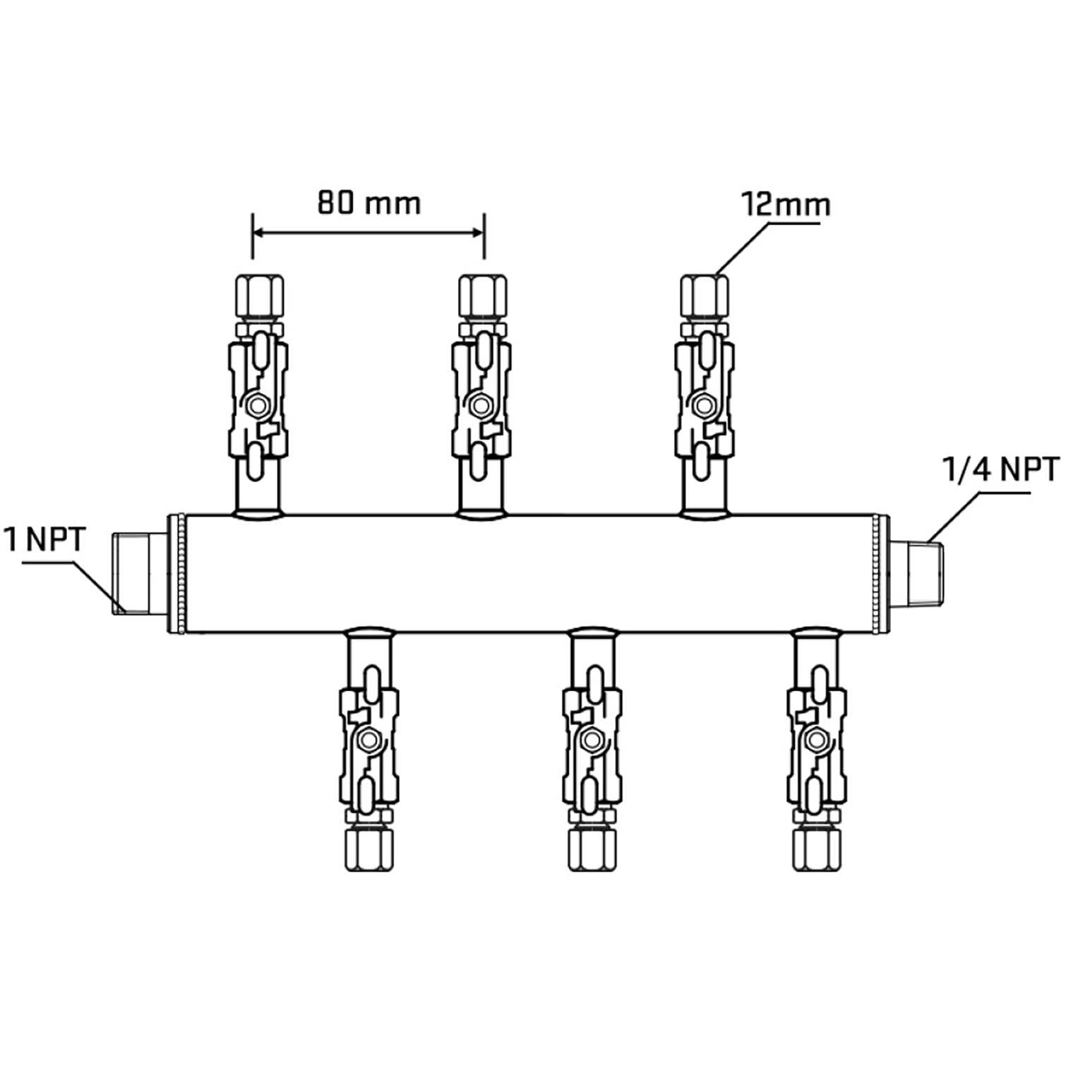 M5F1A041140 Manifolds Stainless Steel Double Sided