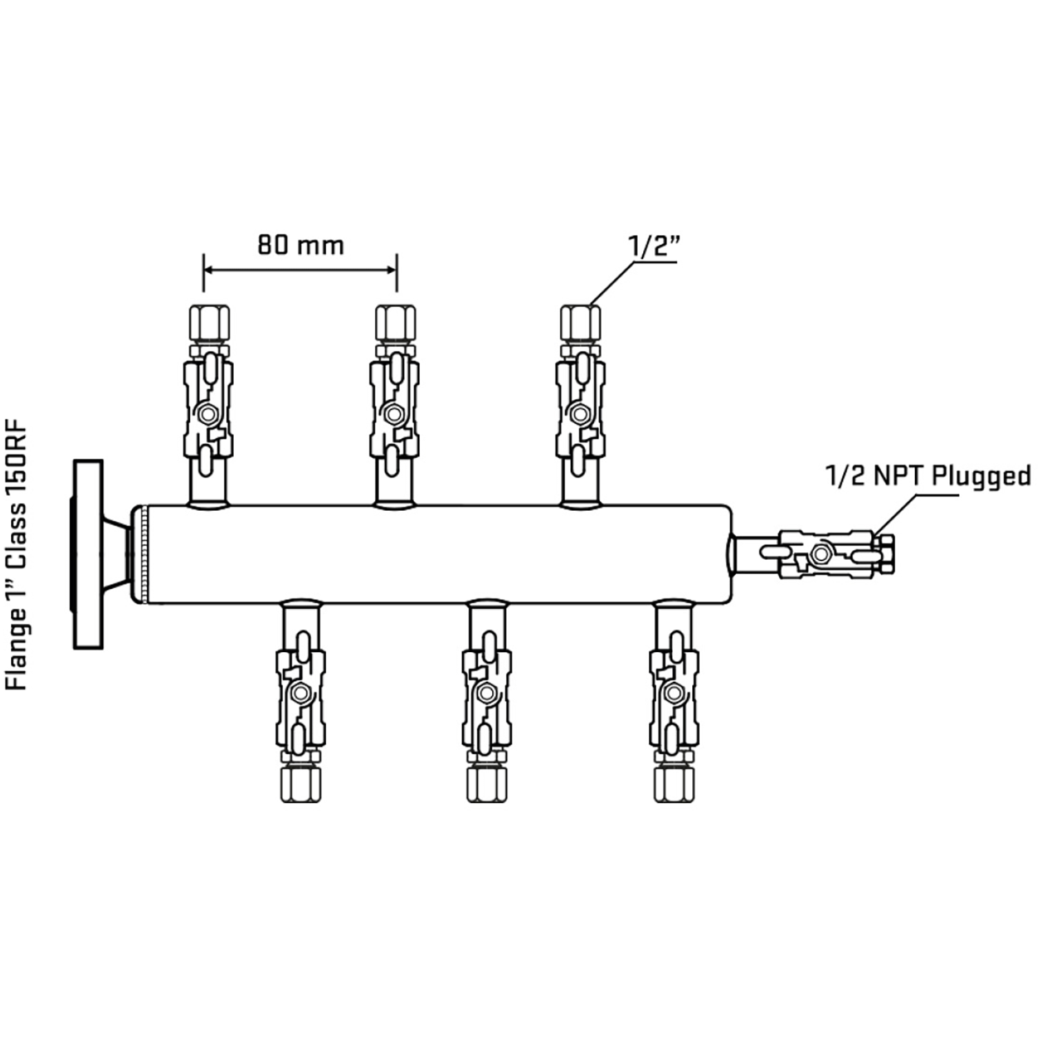 M5F1A050110 Manifolds Stainless Steel Double Sided