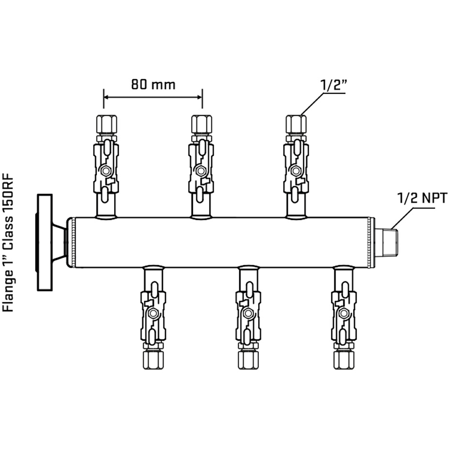 M5F1A050130 Manifolds Stainless Steel Double Sided