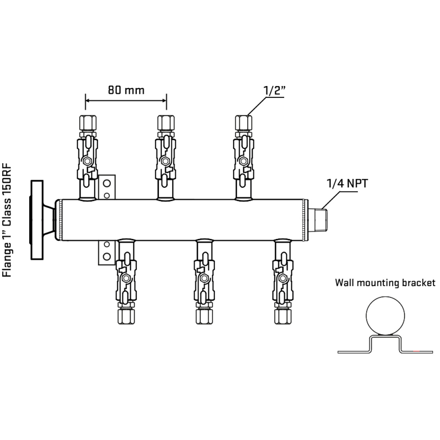 M5F1A050142 Manifolds Stainless Steel Double Sided