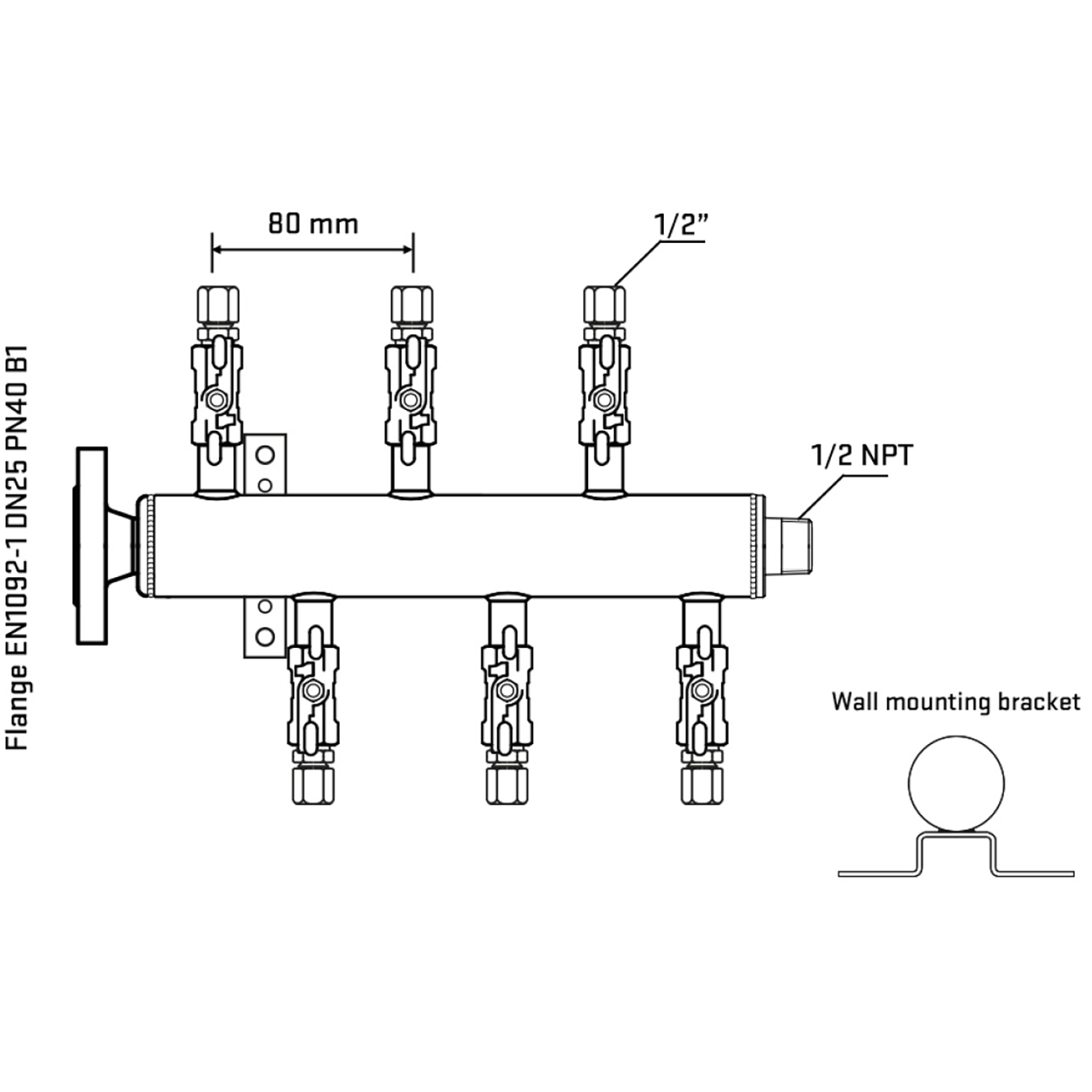 M5F1A050332 Manifolds Stainless Steel Double Sided