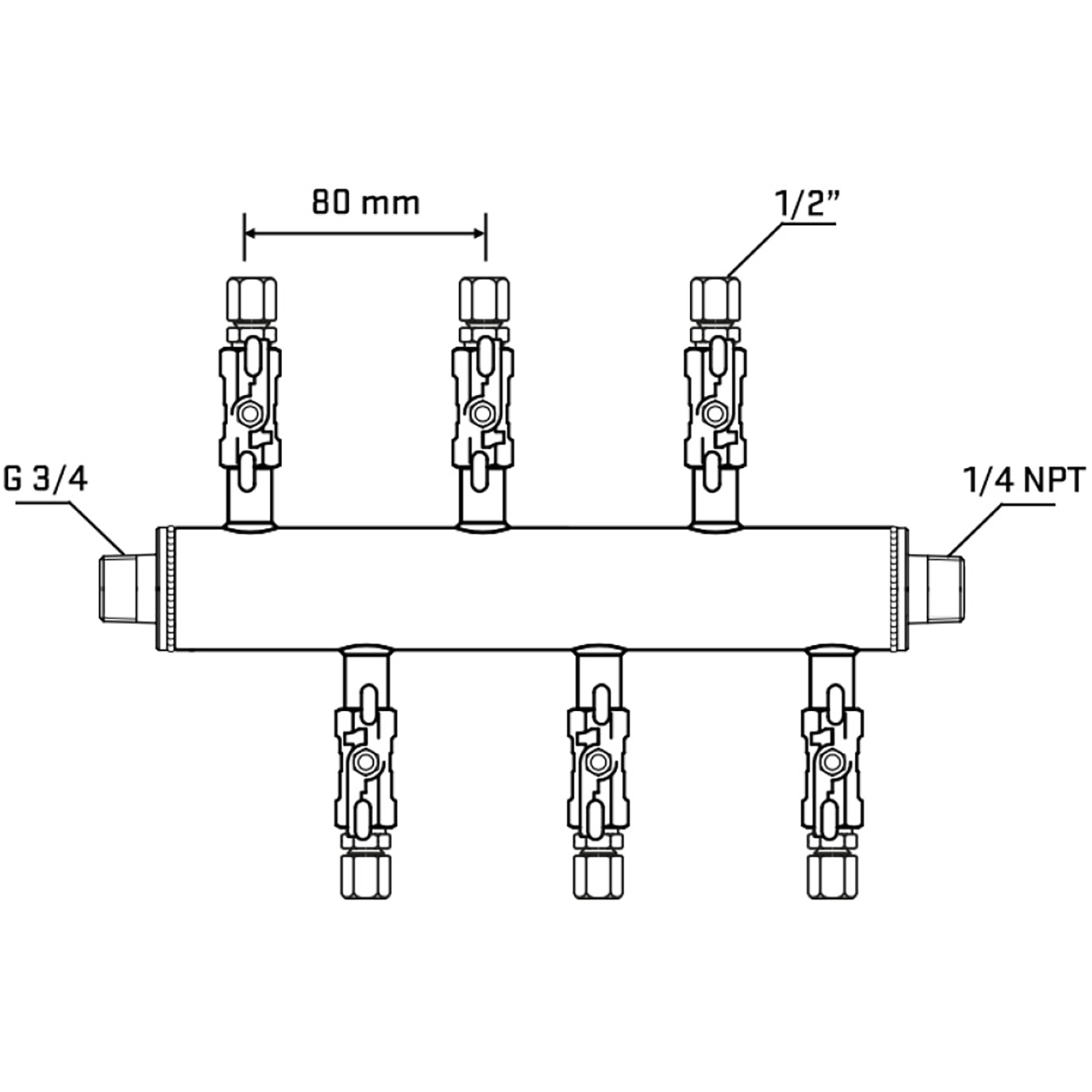 M5F1A050440 Manifolds Stainless Steel Double Sided