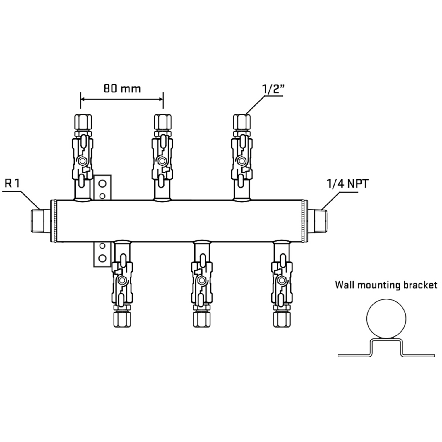 M5F1A050542 Manifolds Stainless Steel Double Sided
