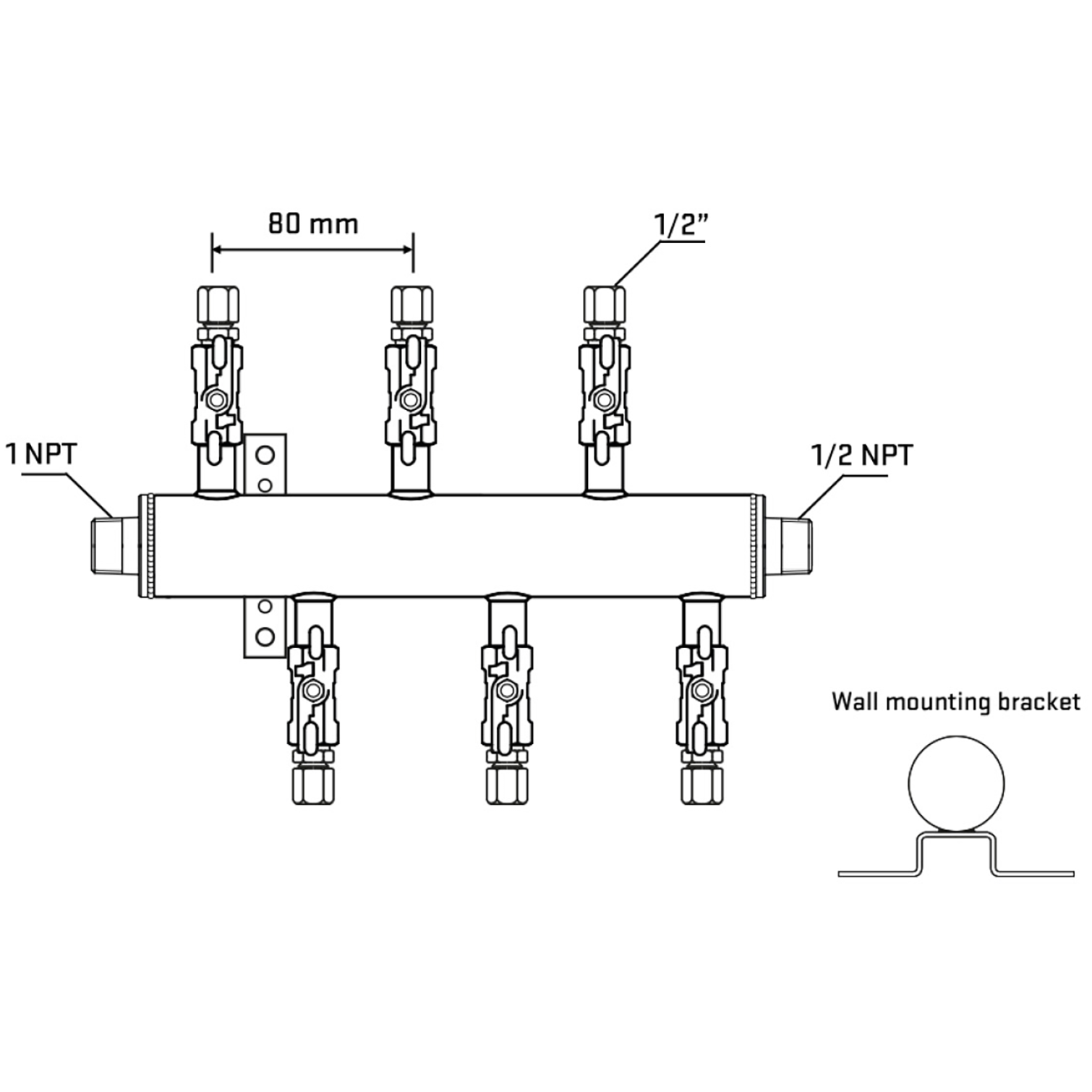 M5F1A050932 Manifolds Stainless Steel Double Sided
