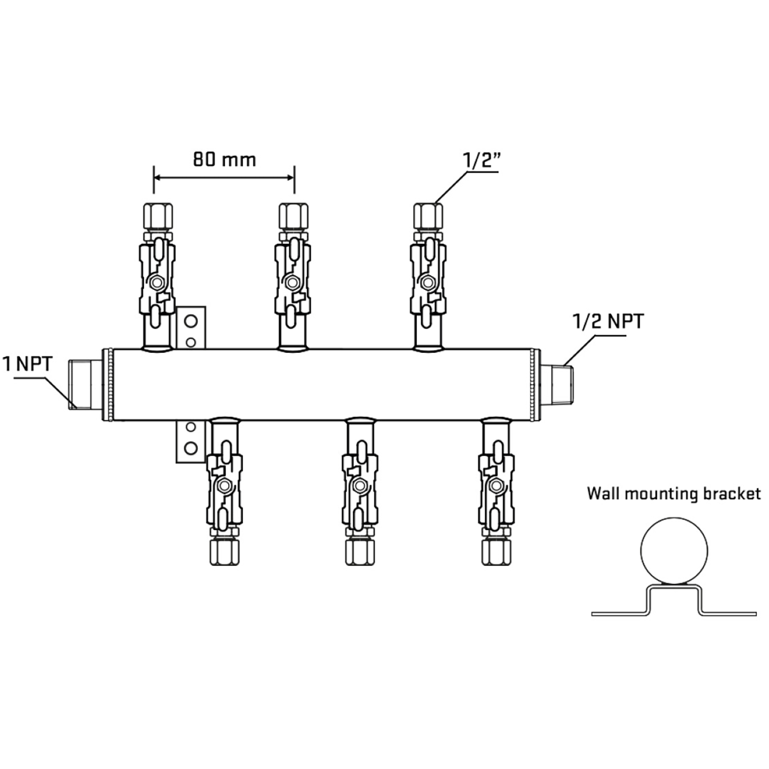 M5F1A051132 Manifolds Stainless Steel Double Sided