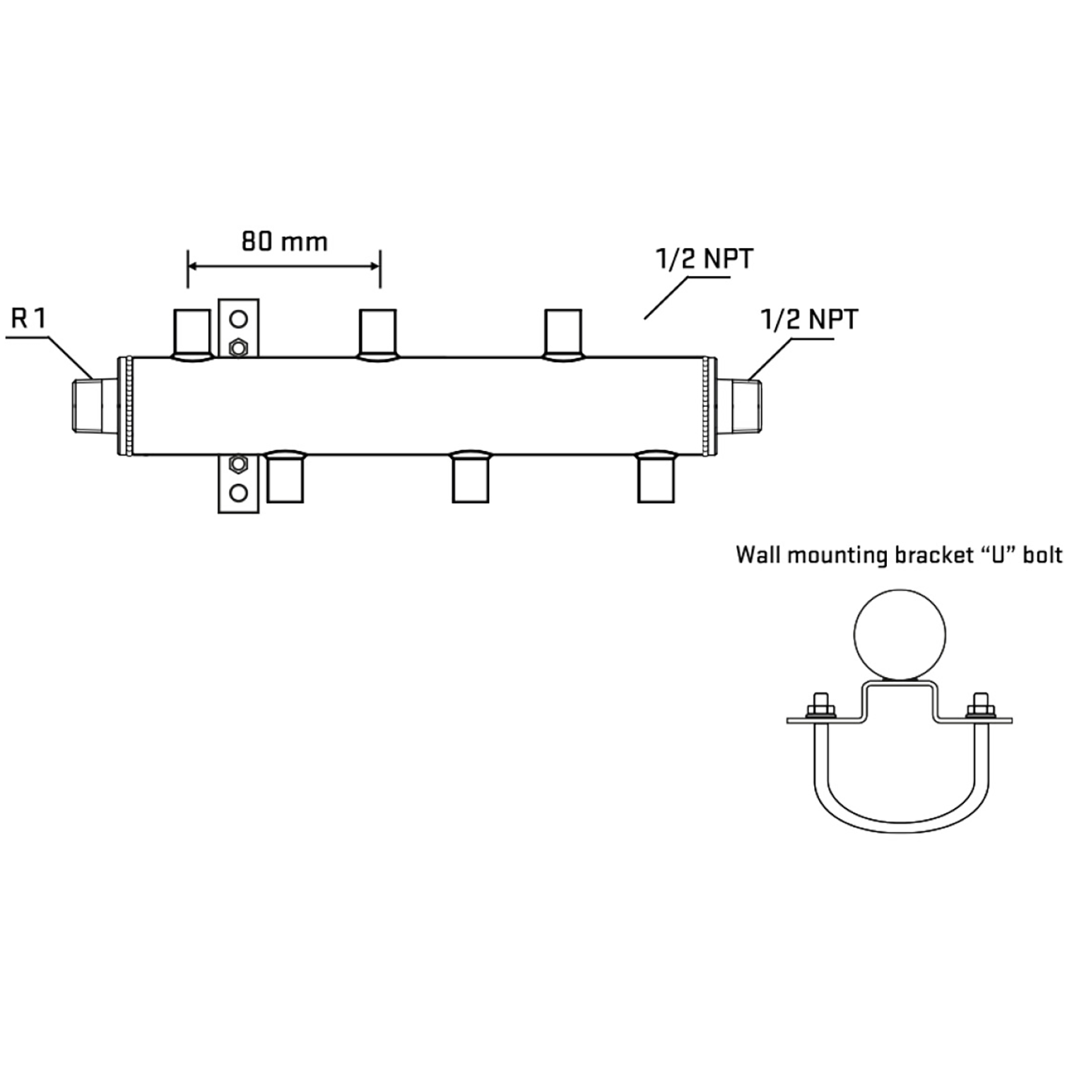 M5F1A060531 Manifolds Stainless Steel Double Sided
