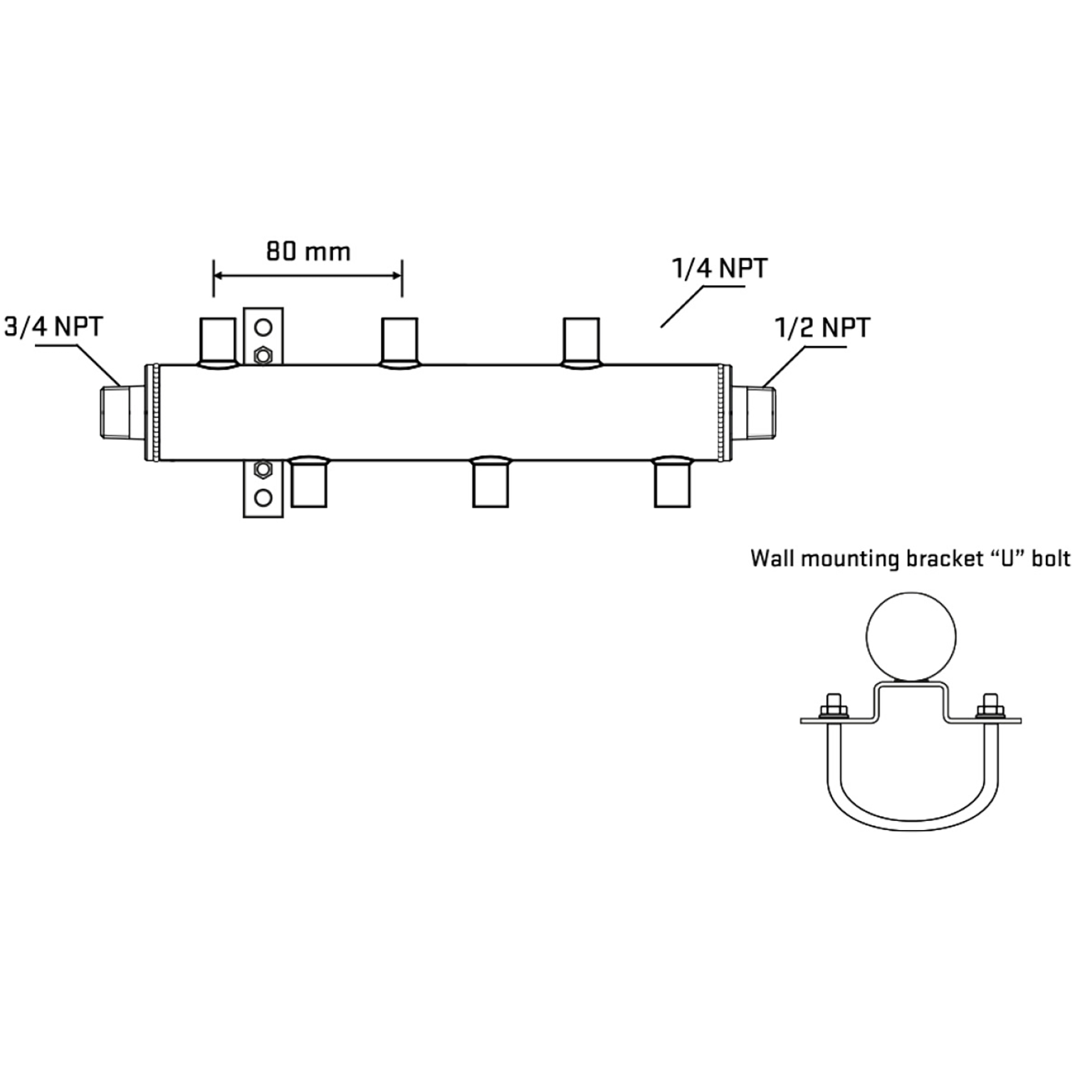 M5F1A070831 Manifolds Stainless Steel Double Sided