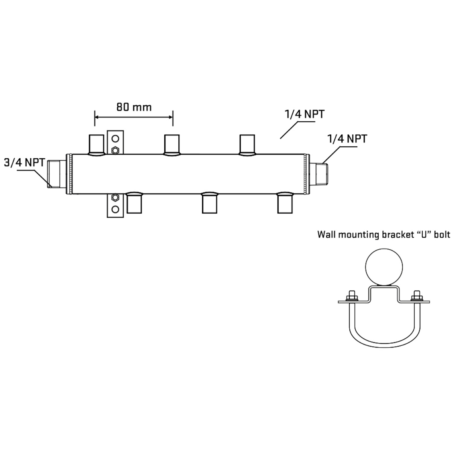 M5F1A071041 Manifolds Stainless Steel Double Sided