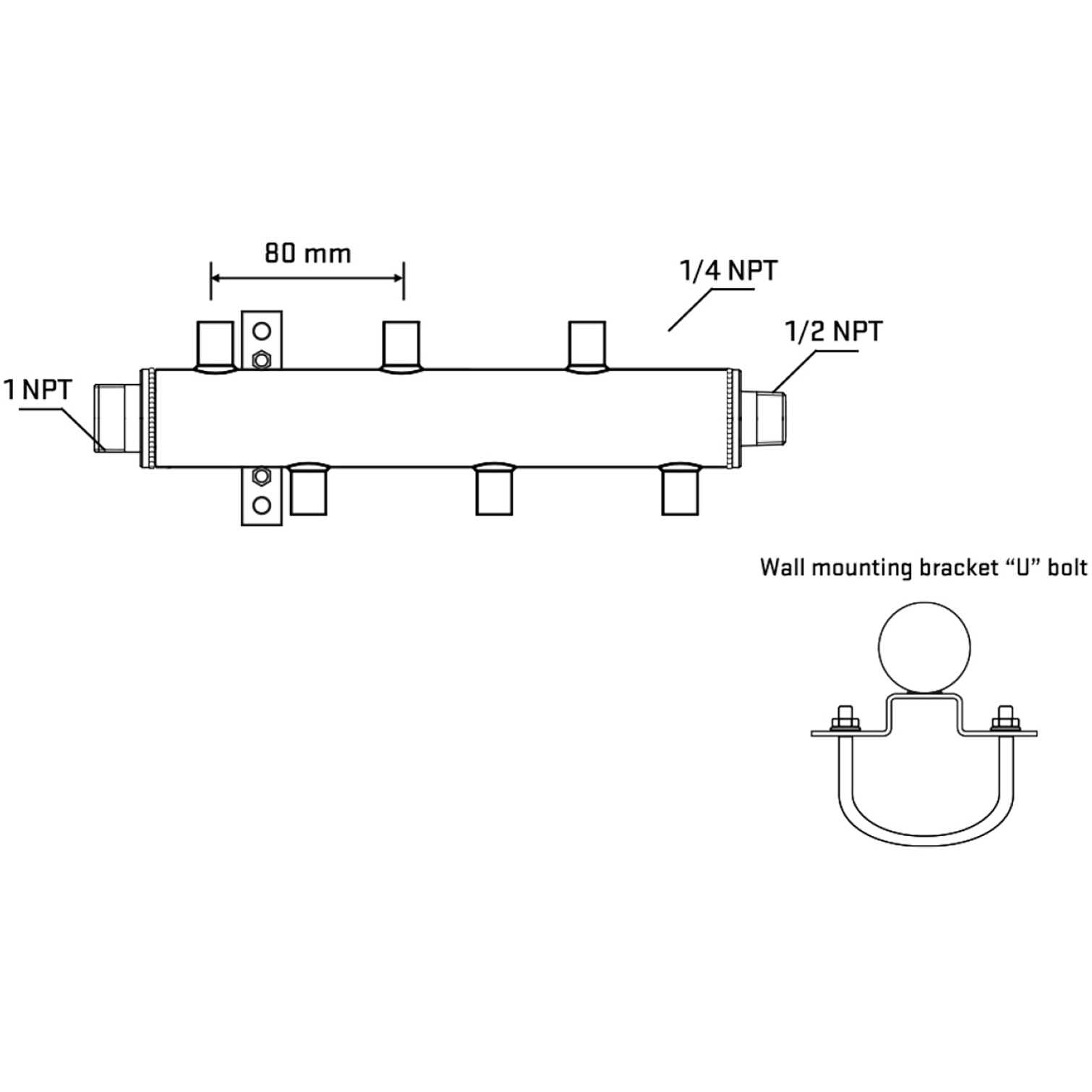 M5F1A071131 Manifolds Stainless Steel Double Sided