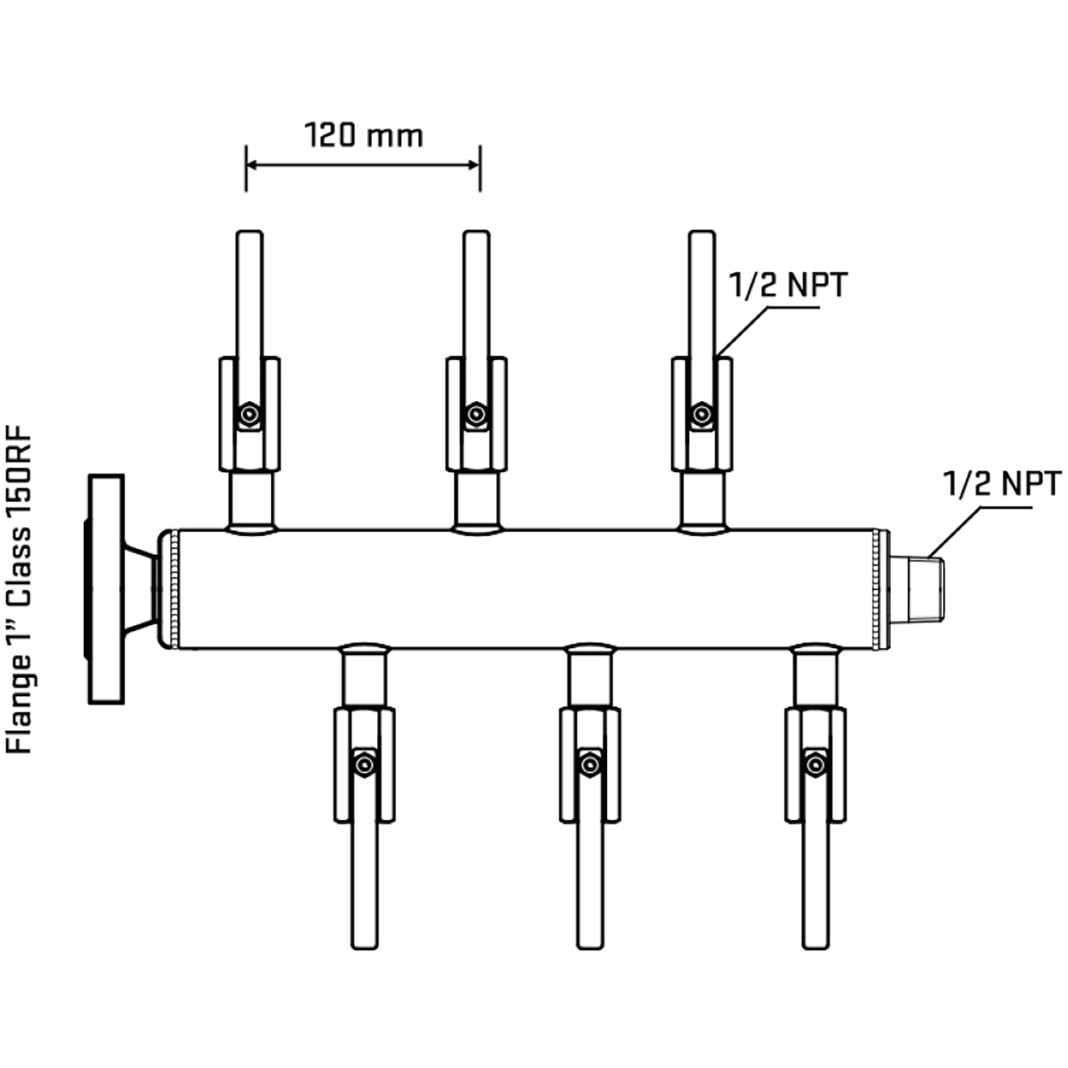 M5F1B080130 Manifolds Stainless Steel Double Sided