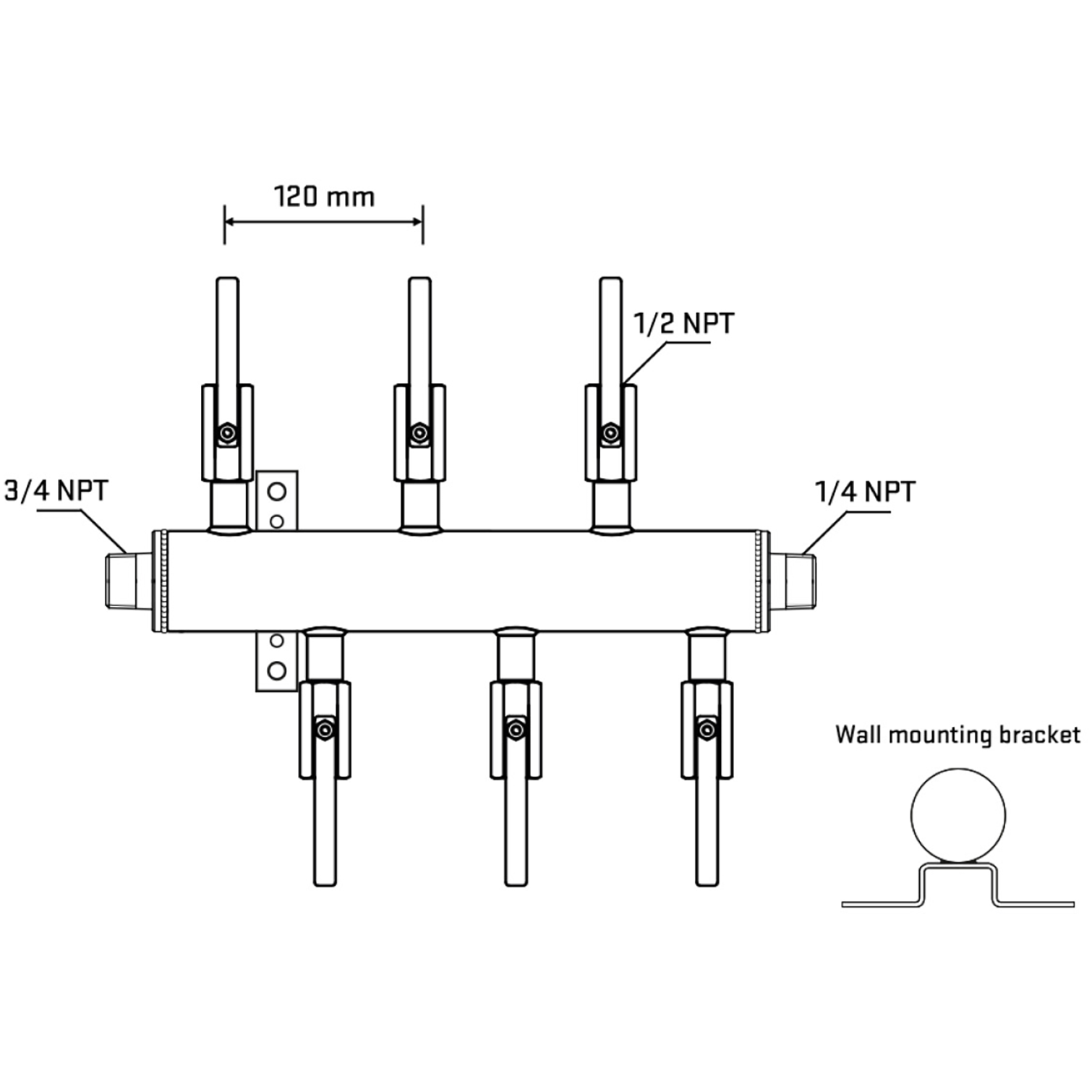 M5F1B080842 Manifolds Stainless Steel Double Sided