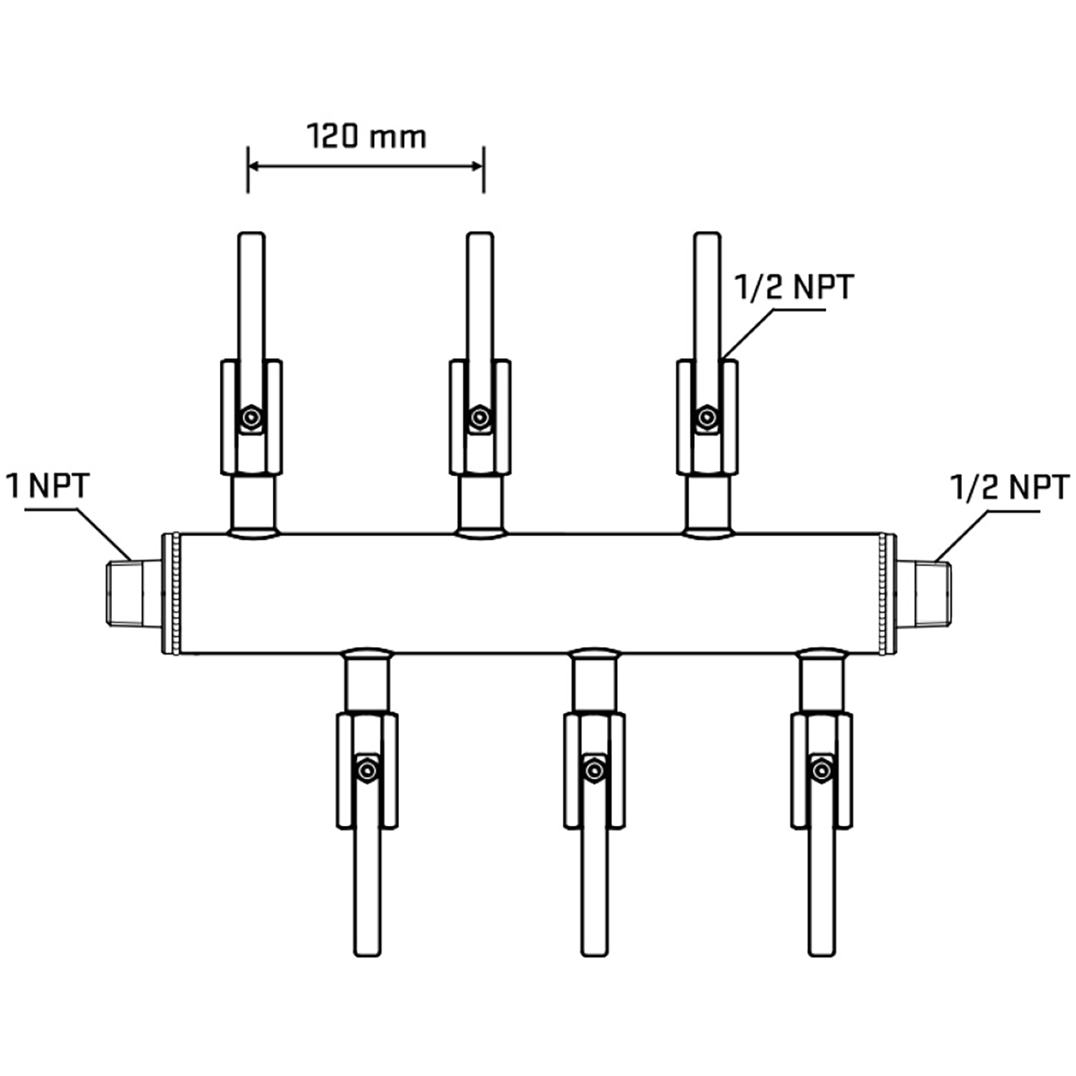 M5F1B080930 Manifolds Stainless Steel Double Sided