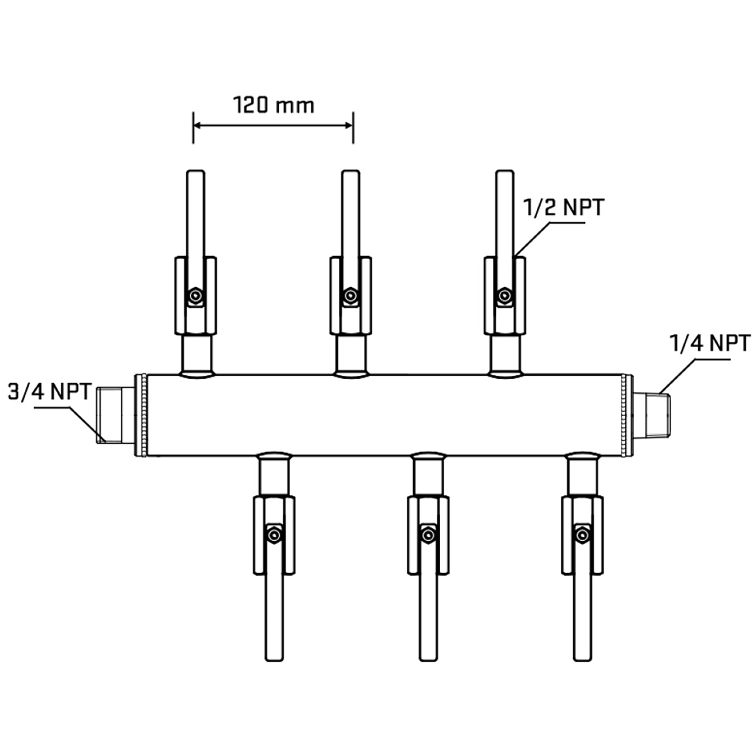 M5F1B081040 Manifolds Stainless Steel Double Sided