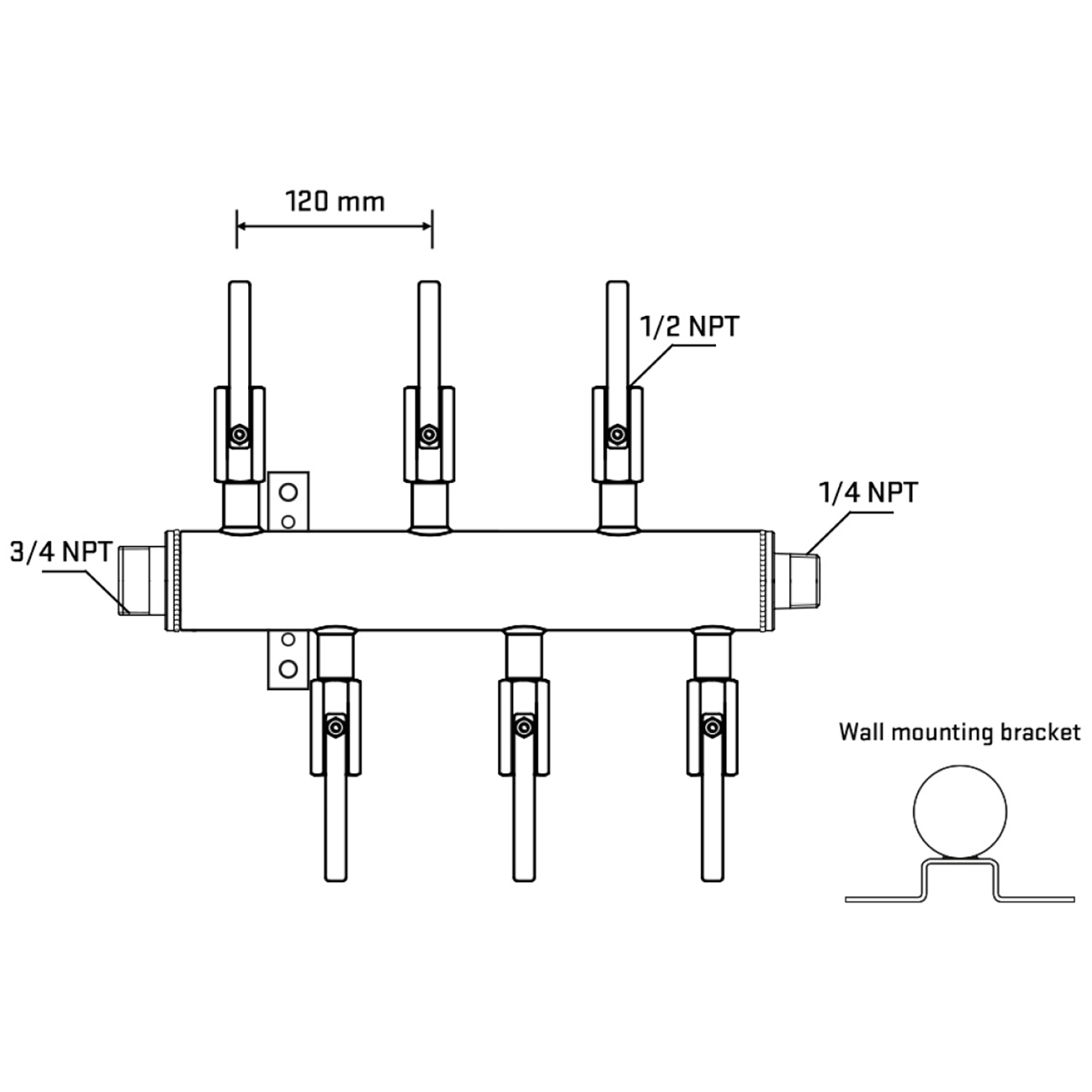 M5F1B081042 Manifolds Stainless Steel Double Sided