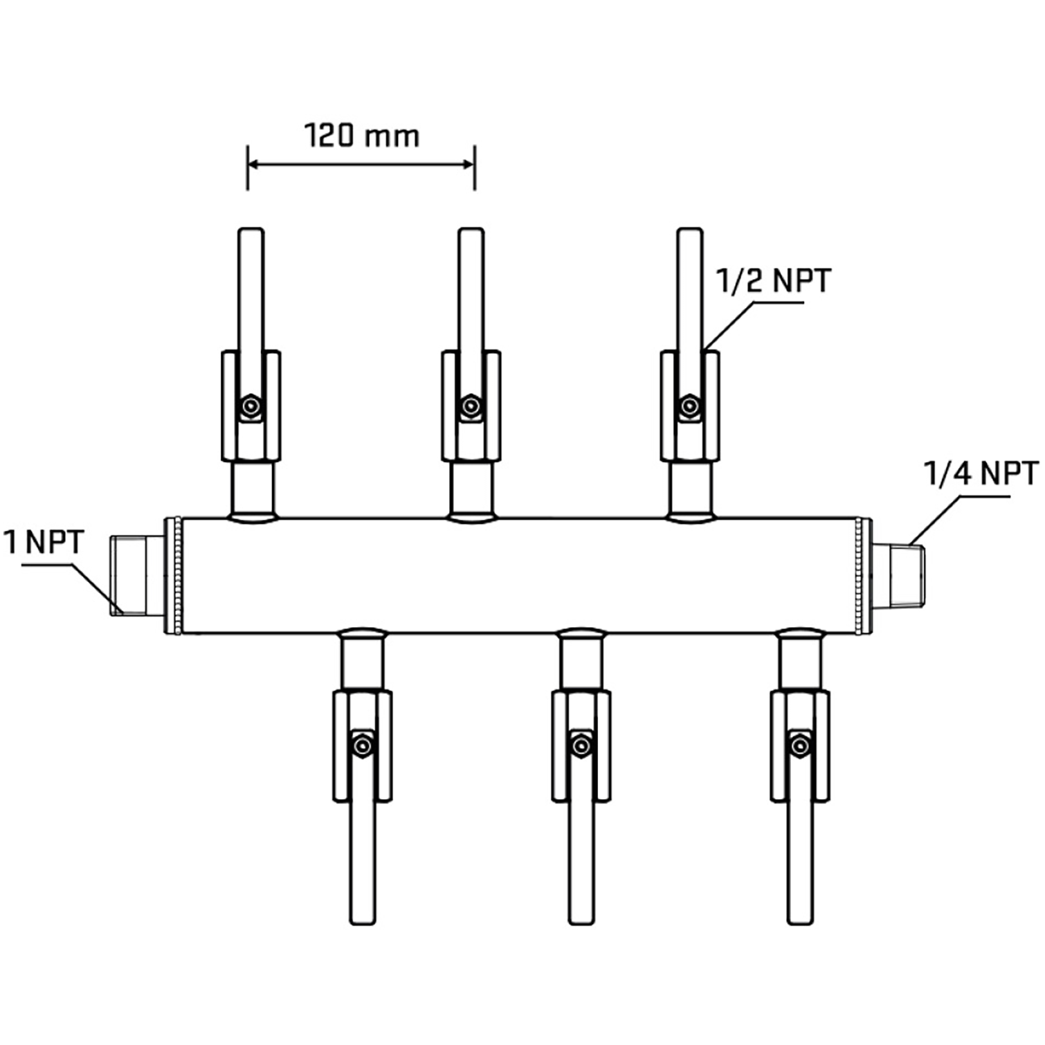 M5F1B081140 Manifolds Stainless Steel Double Sided