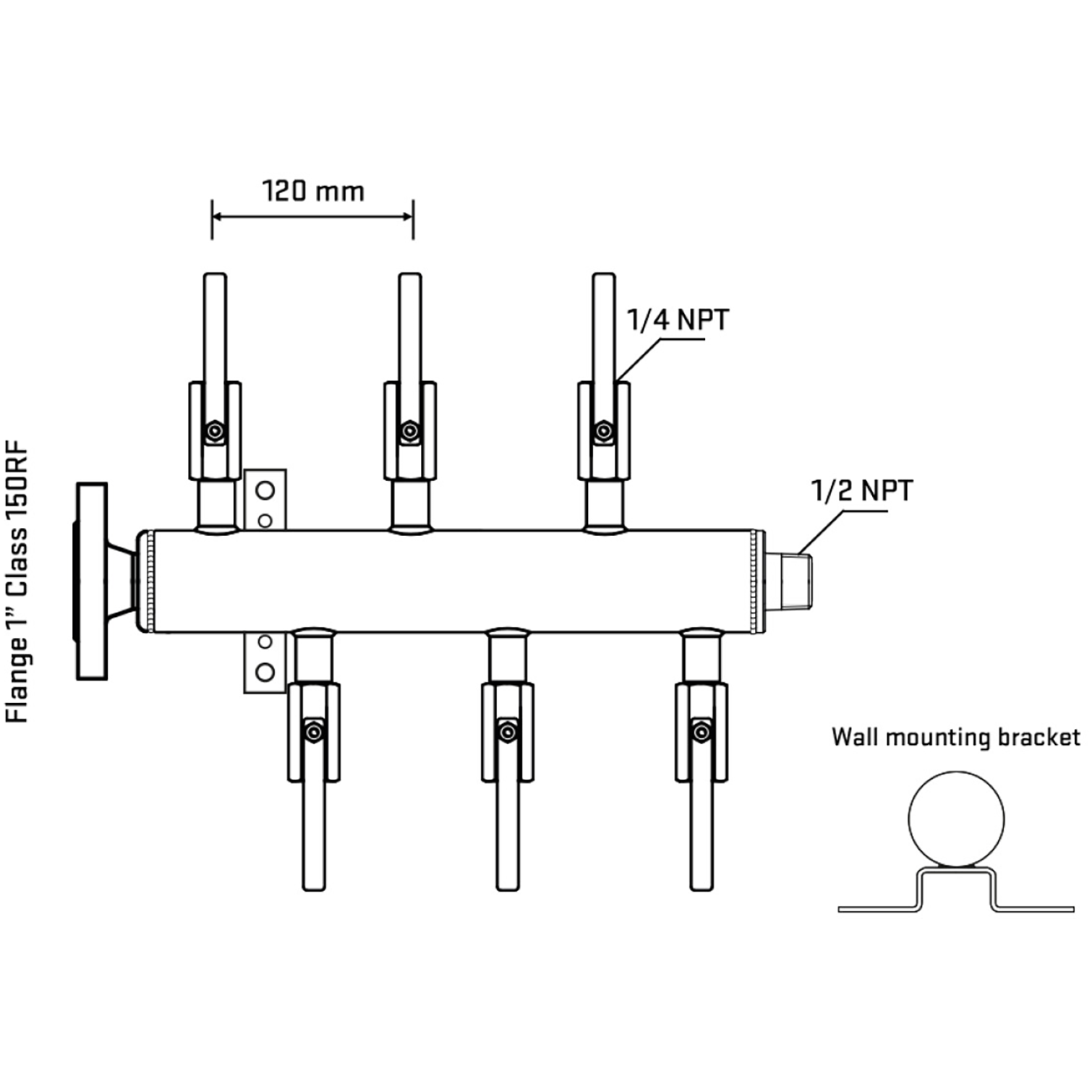 M5F1B090132 Manifolds Stainless Steel Double Sided
