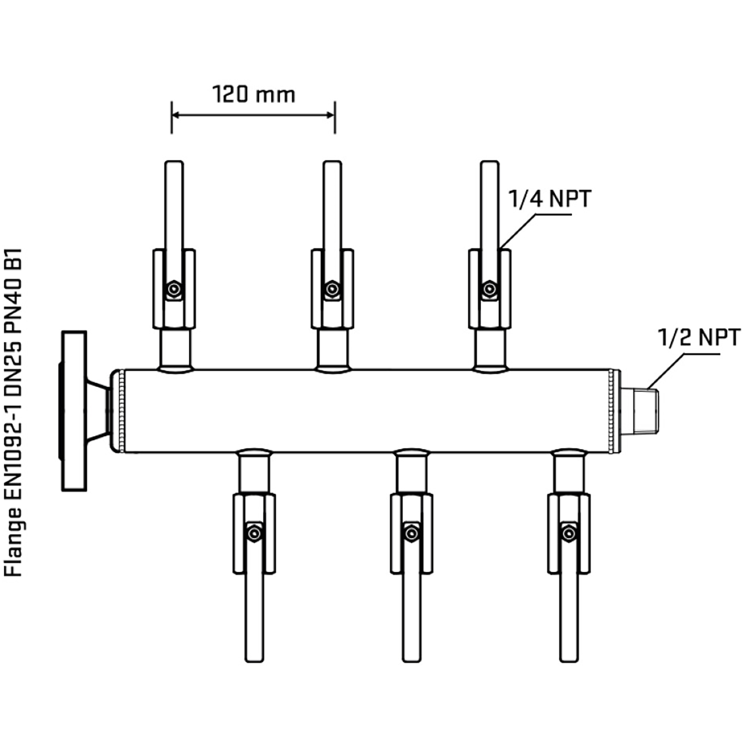 M5F1B090330 Manifolds Stainless Steel Double Sided