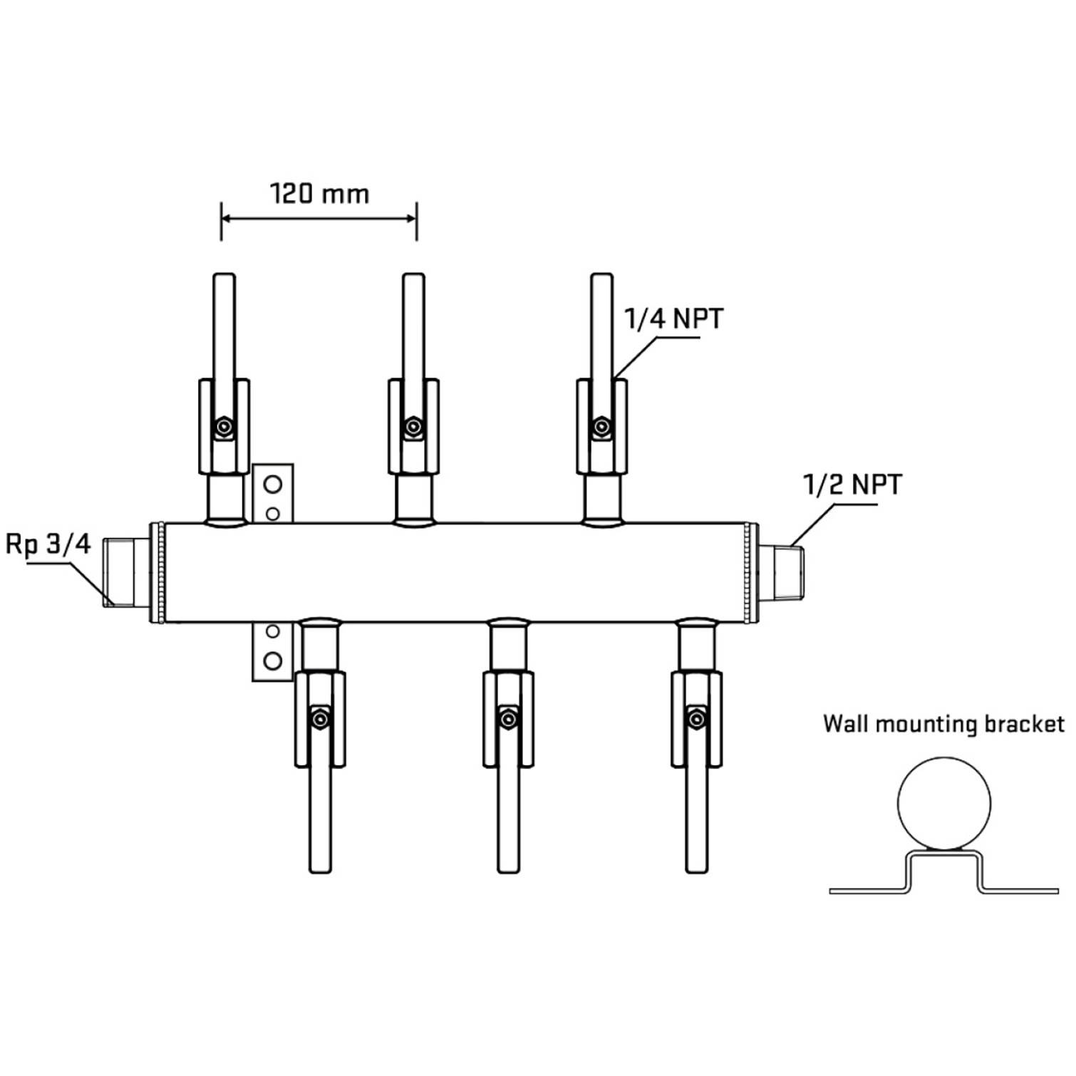 M5F1B090632 Manifolds Stainless Steel Double Sided