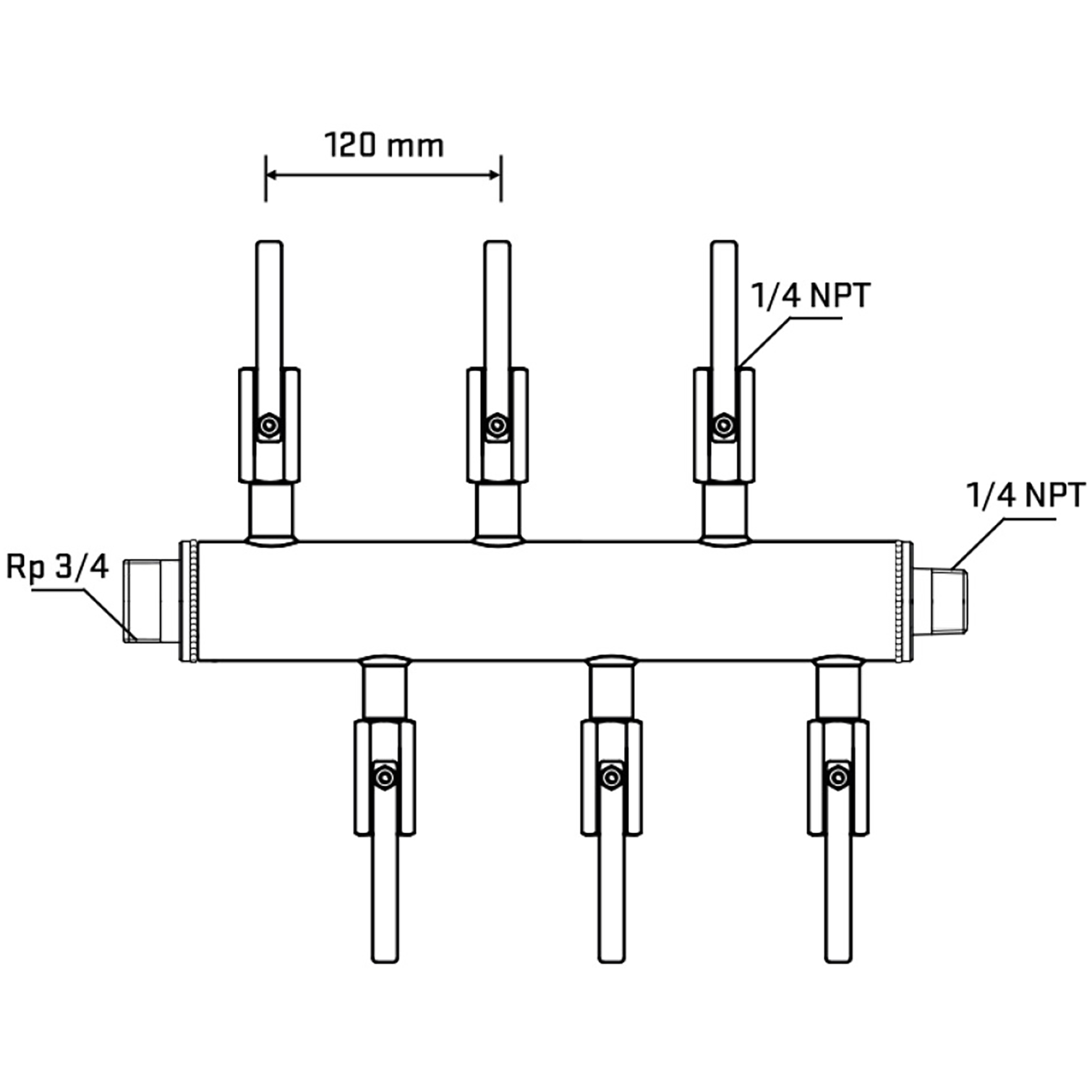 M5F1B090640 Manifolds Stainless Steel Double Sided