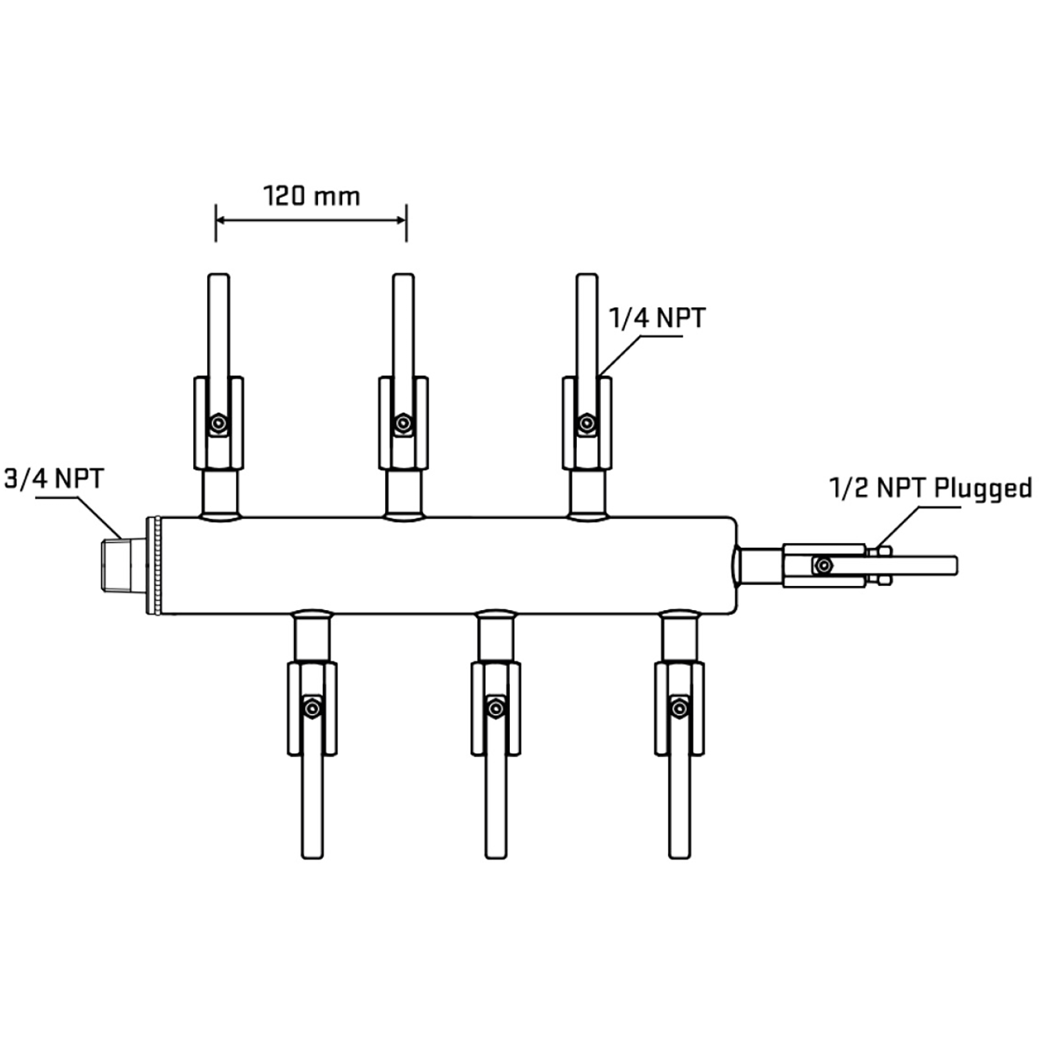 M5F1B090810 Manifolds Stainless Steel Double Sided