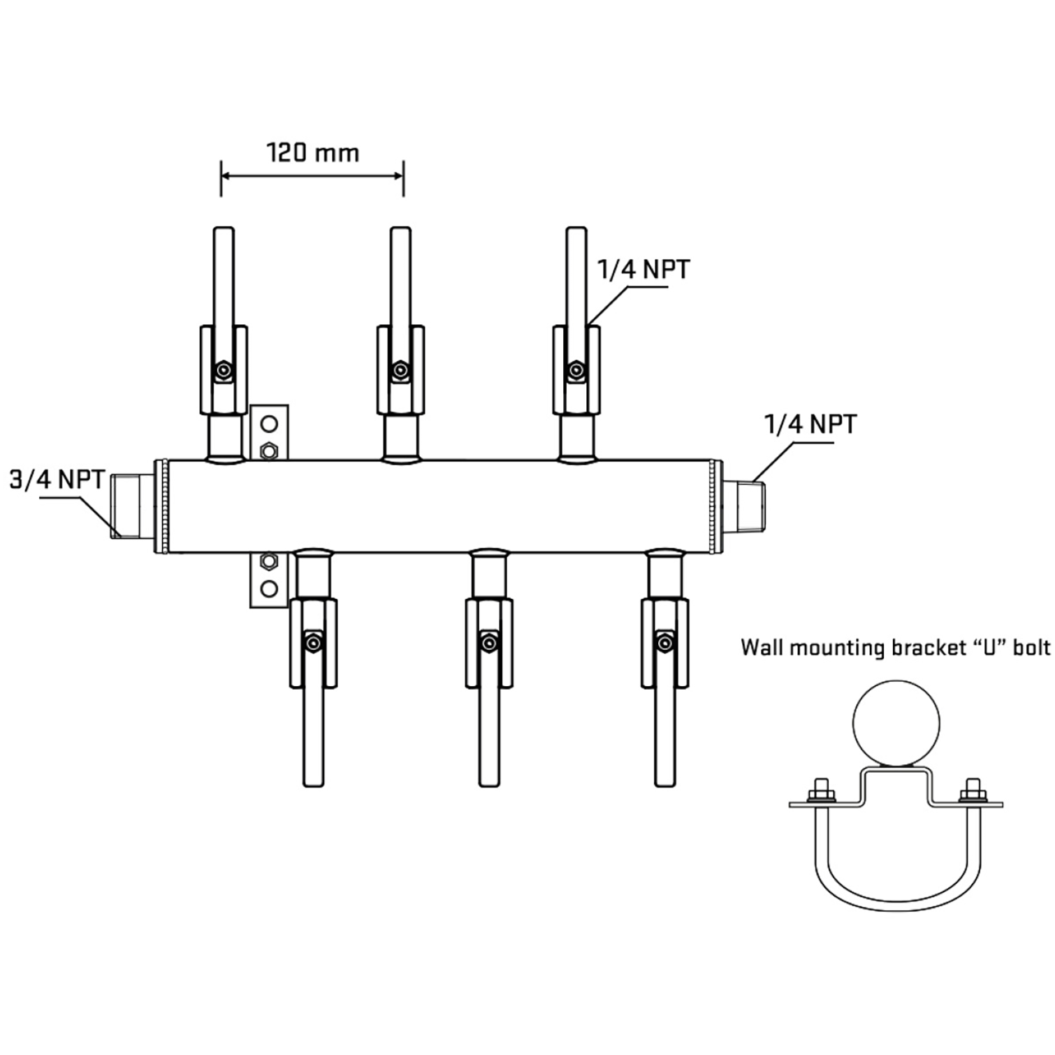 M5F1B091041 Manifolds Stainless Steel Double Sided