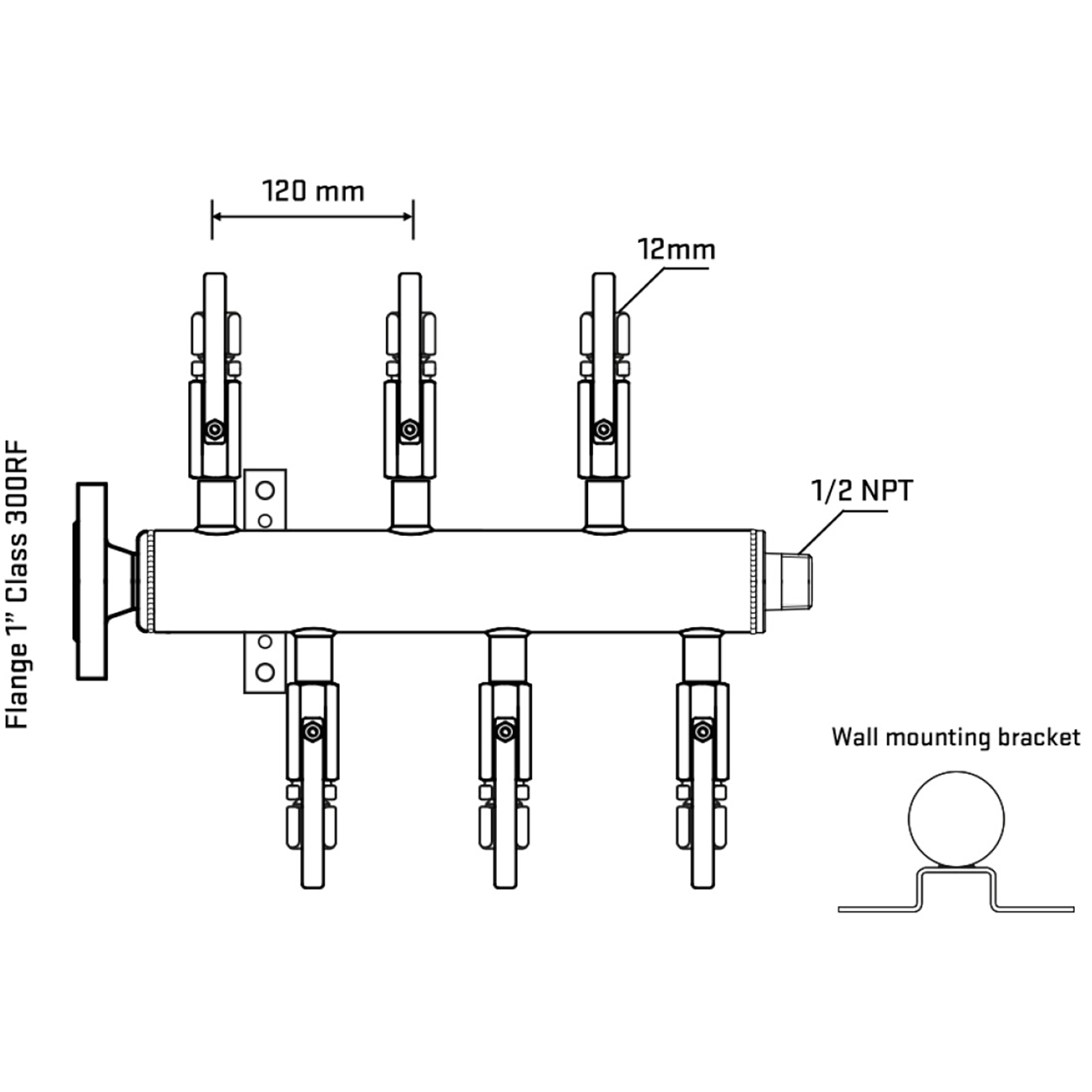 M5F1B100232 Manifolds Stainless Steel Double Sided