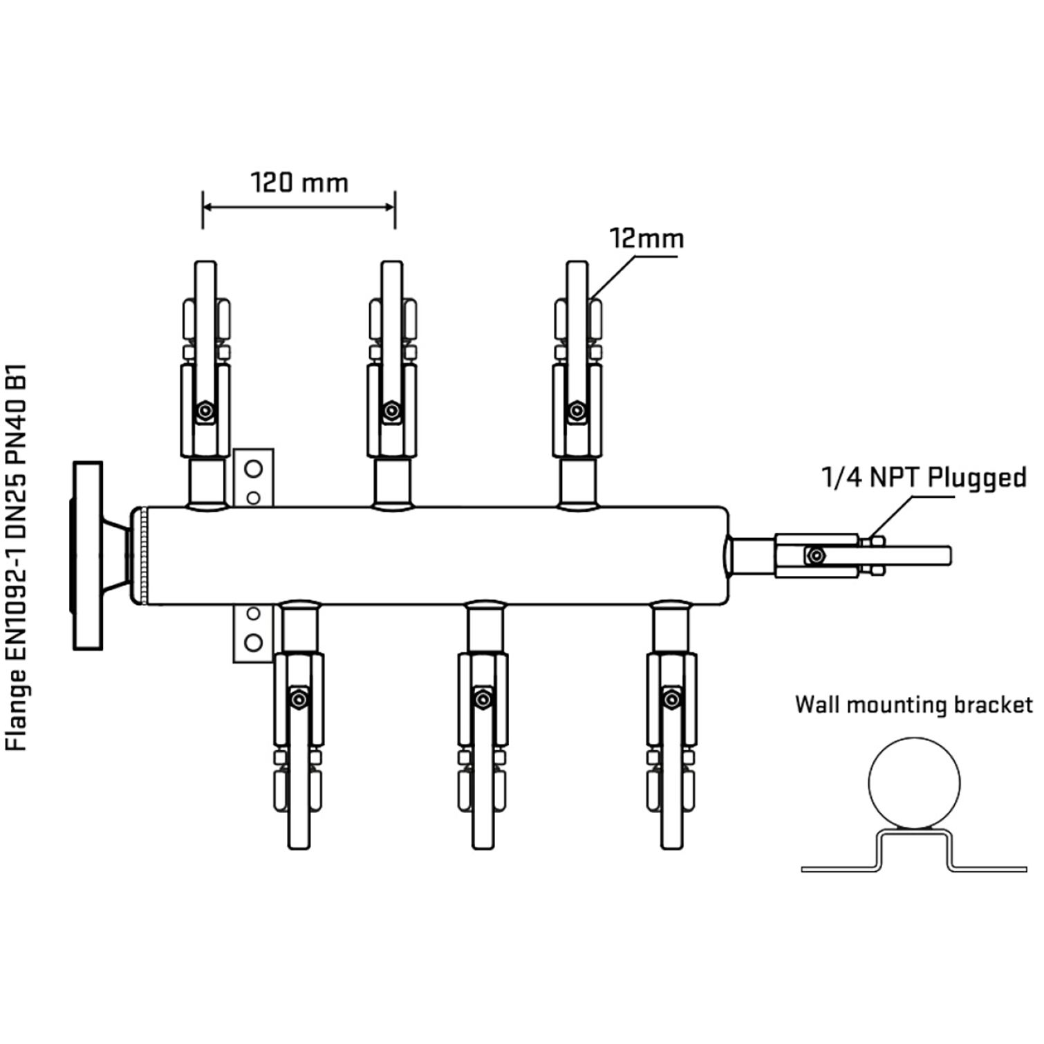 M5F1B100322 Manifolds Stainless Steel Double Sided
