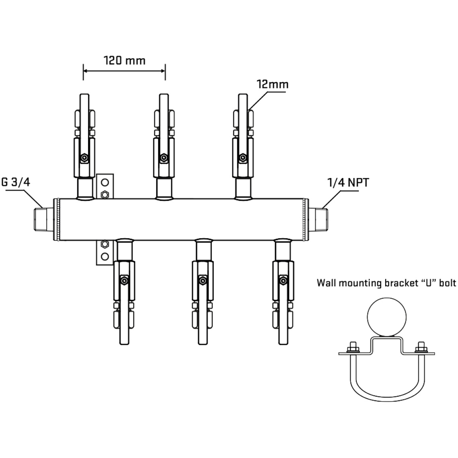 M5F1B100441 Manifolds Stainless Steel Double Sided