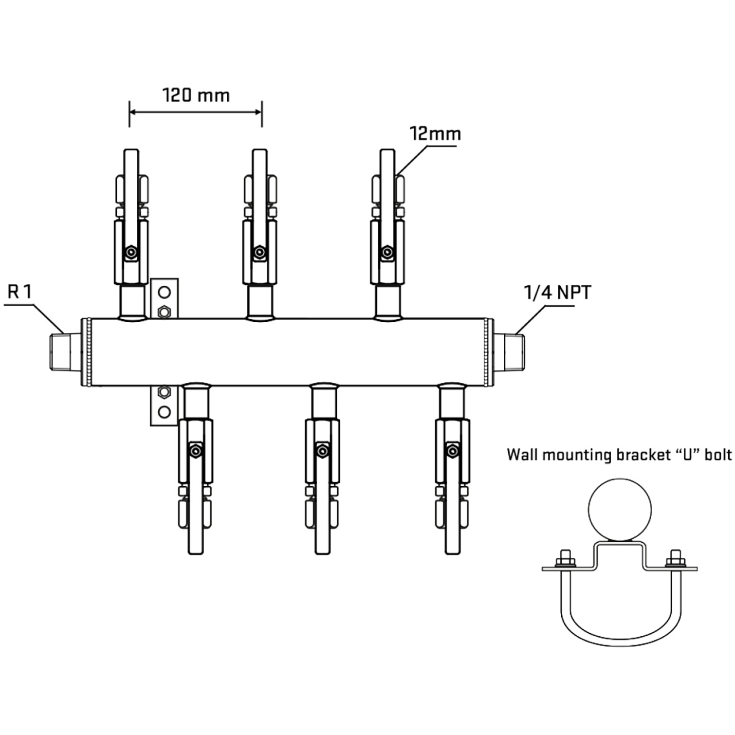 M5F1B100541 Manifolds Stainless Steel Double Sided