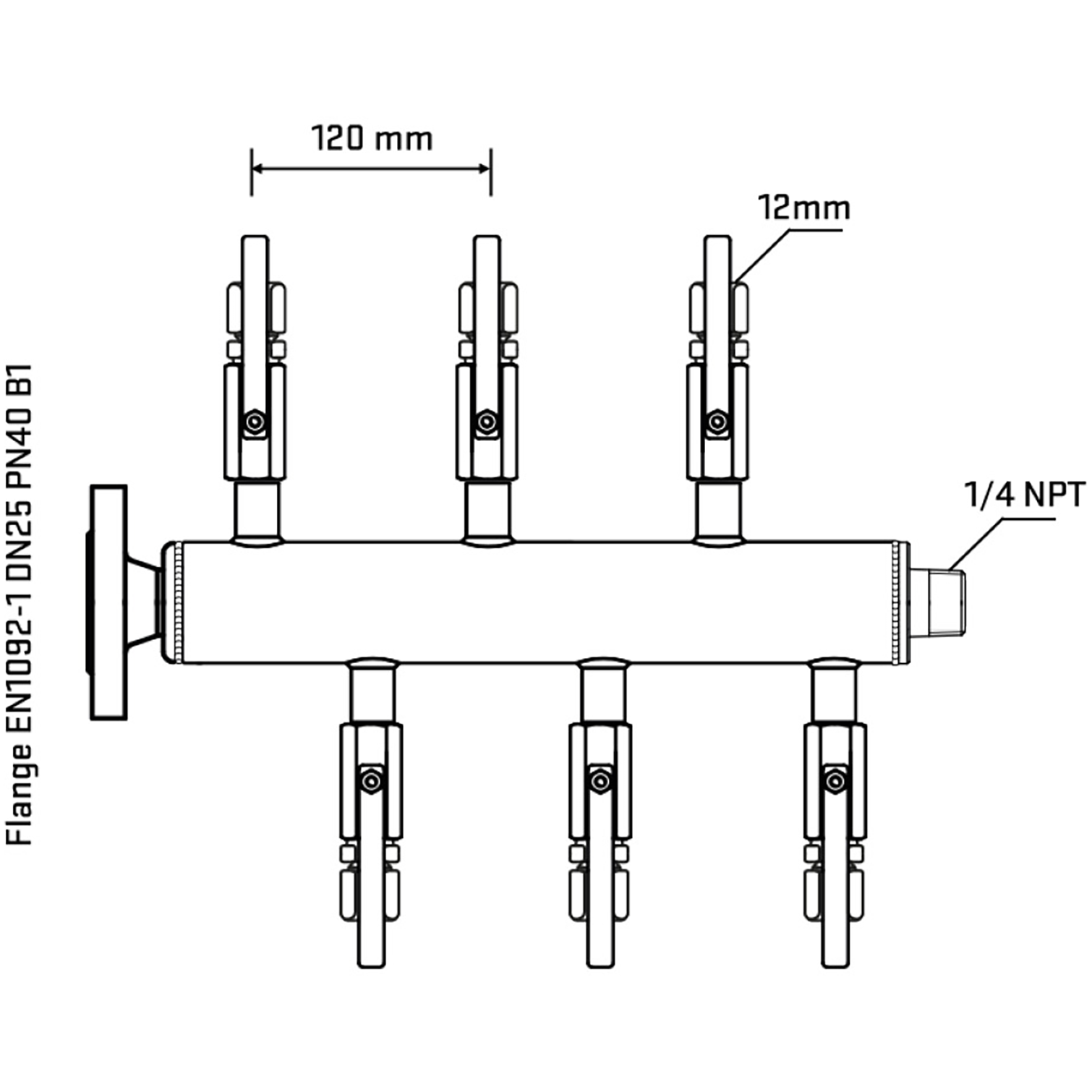 M5F1B110340 Manifolds Stainless Steel Double Sided