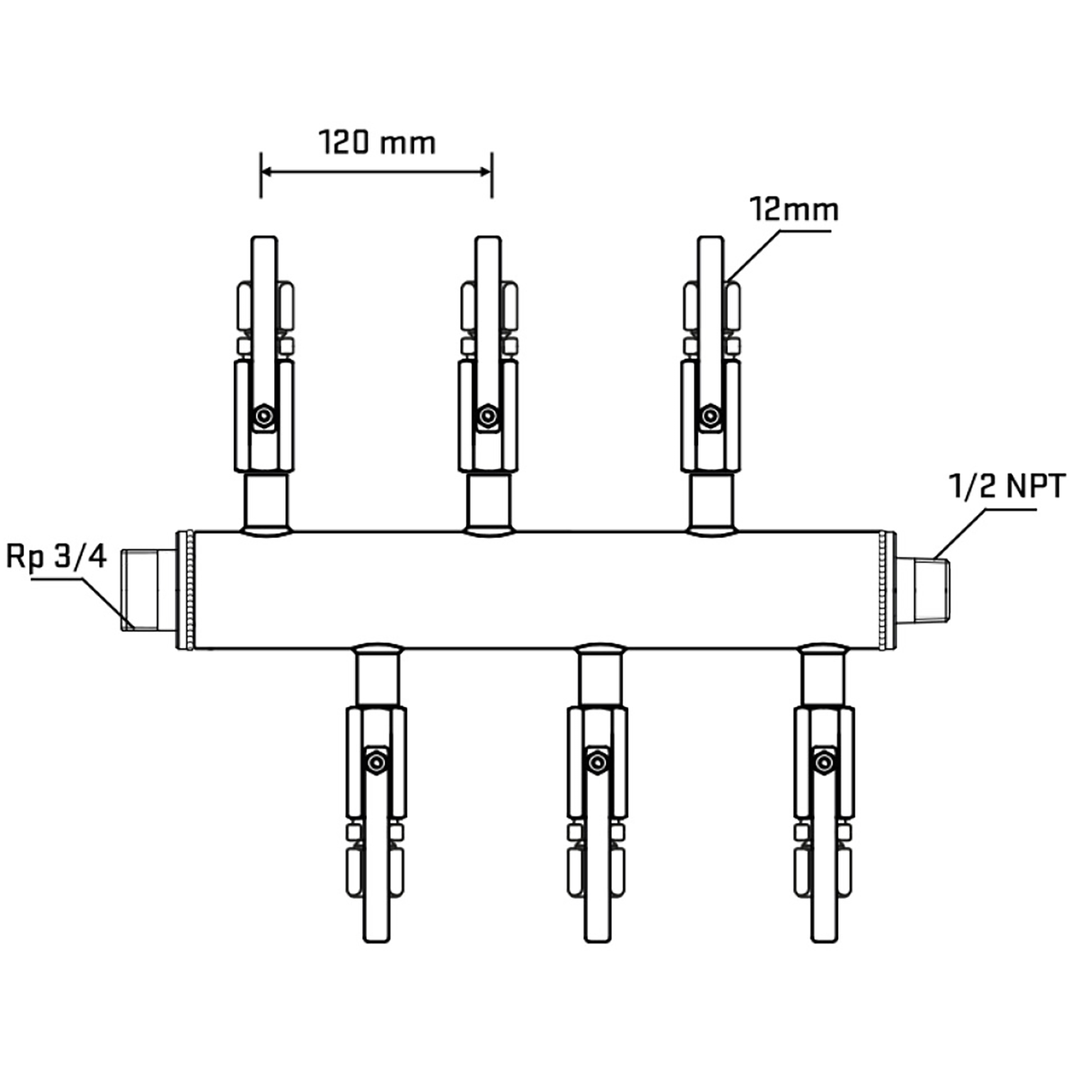 M5F1B110630 Manifolds Stainless Steel Double Sided