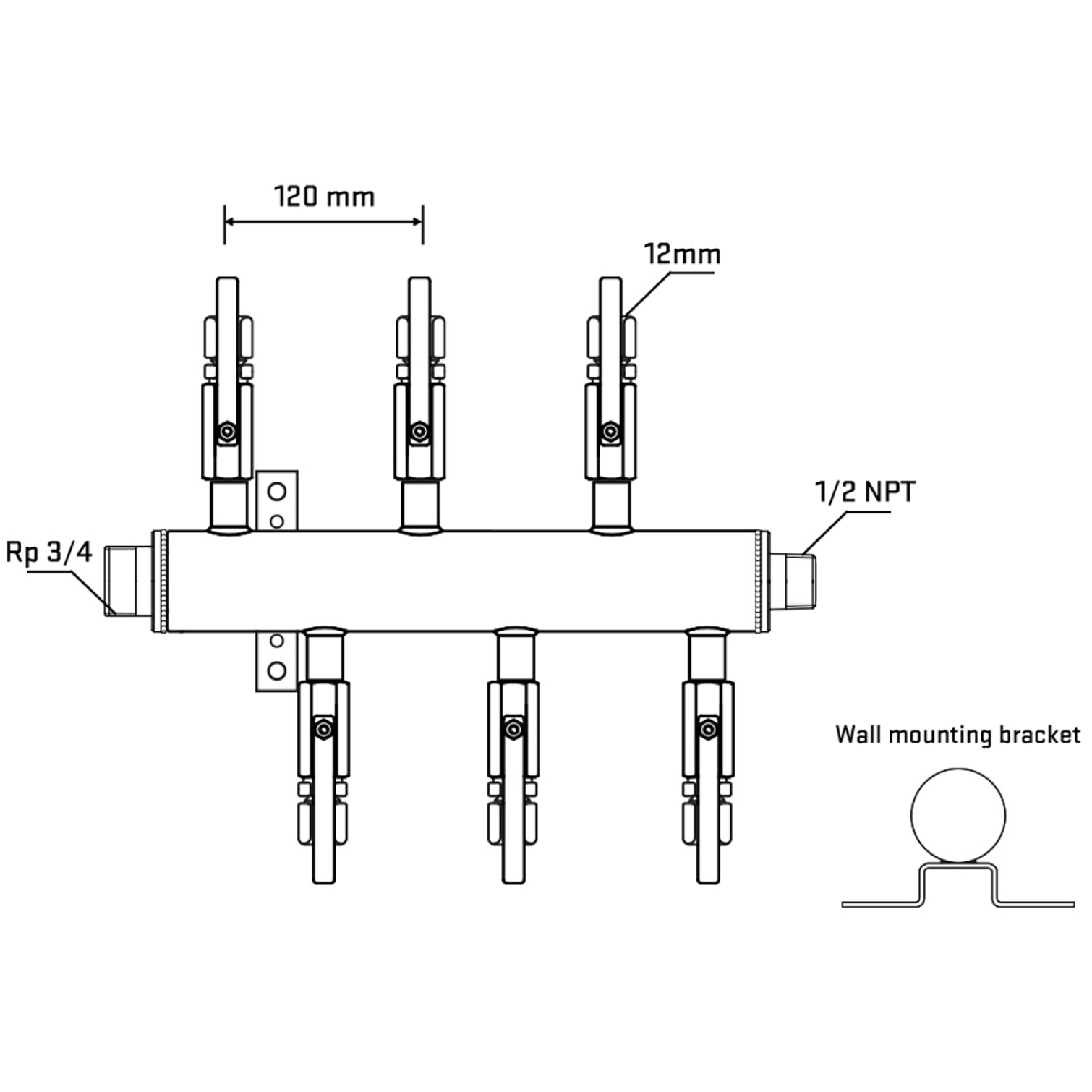 M5F1B110632 Manifolds Stainless Steel Double Sided