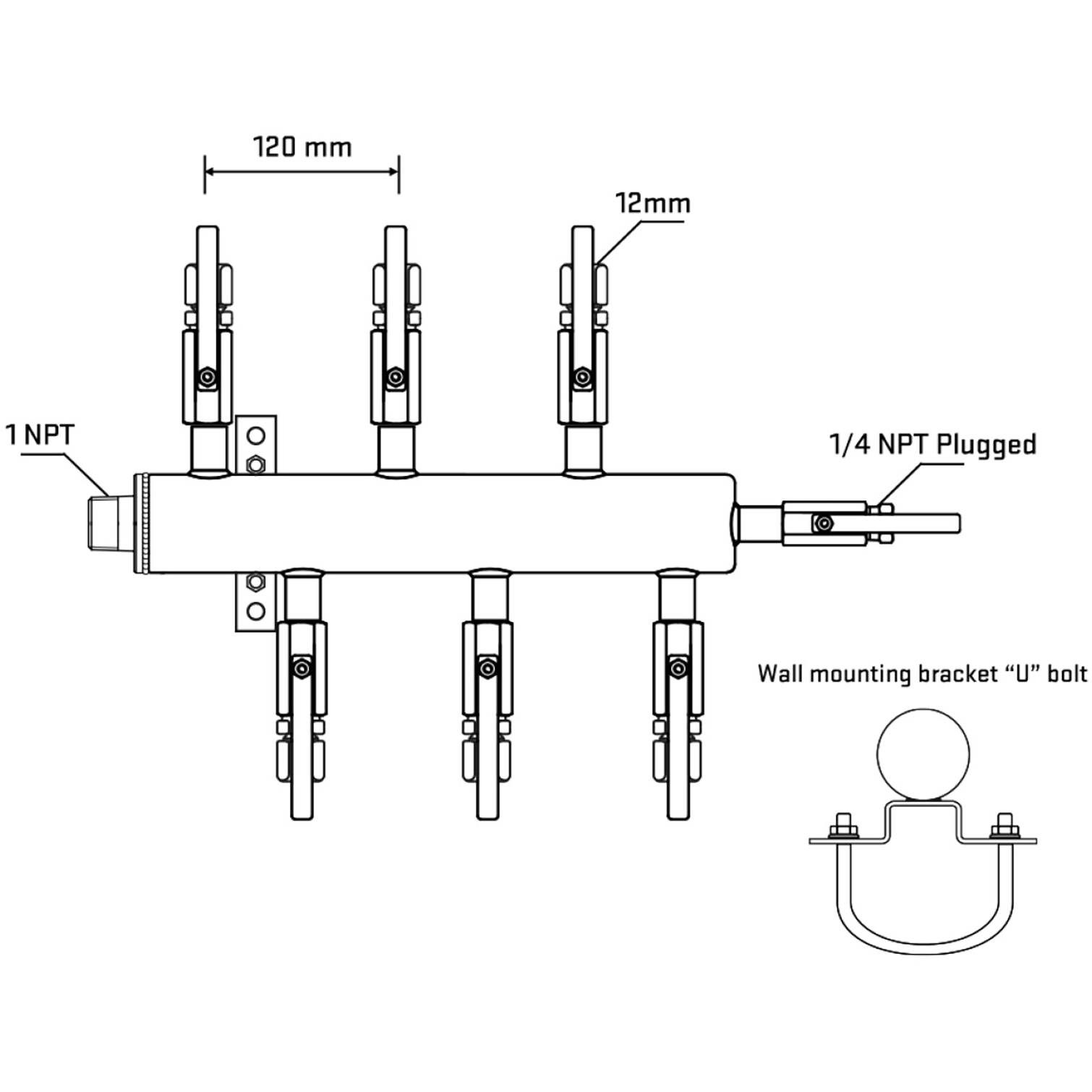 M5F1B110921 Manifolds Stainless Steel Double Sided